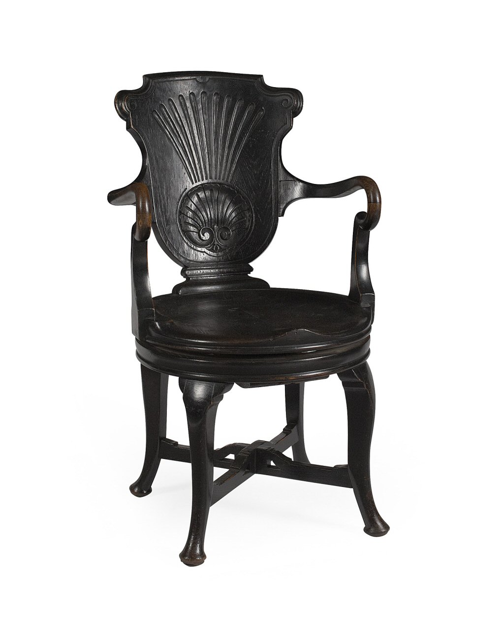 VICTORIAN STAINED OAK SWIVEL DESK CHAIR