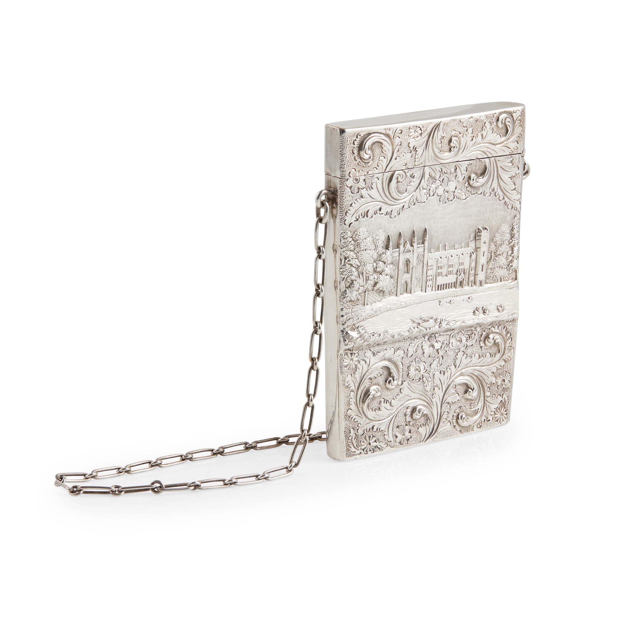 A VICTORIAN CASTLE TOP CARD CASE