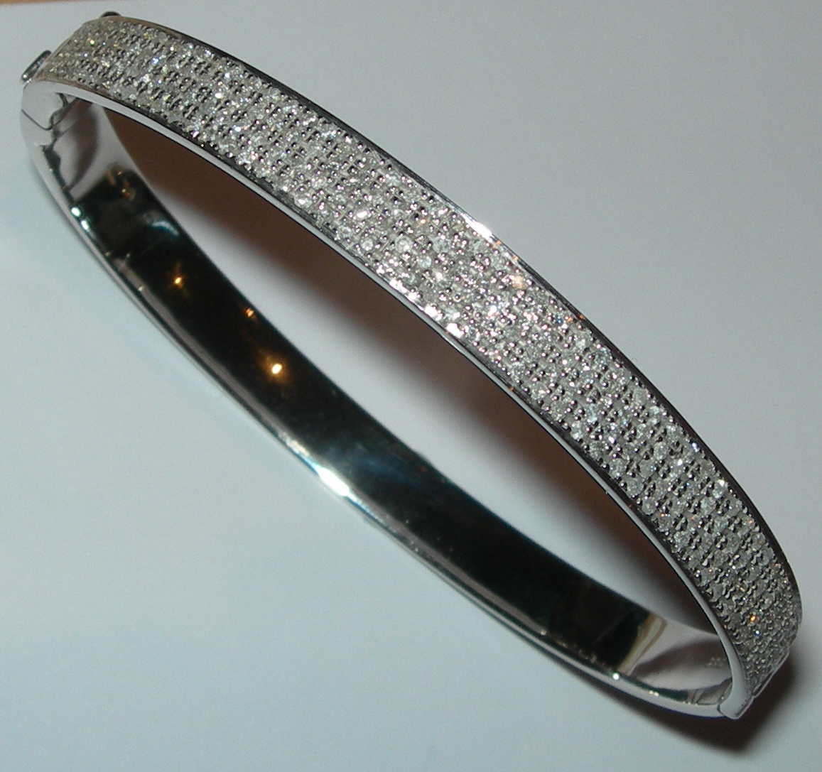 A modern diamond set bangle,
