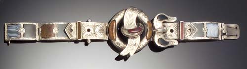 A Scottish hardstone set bracelet,