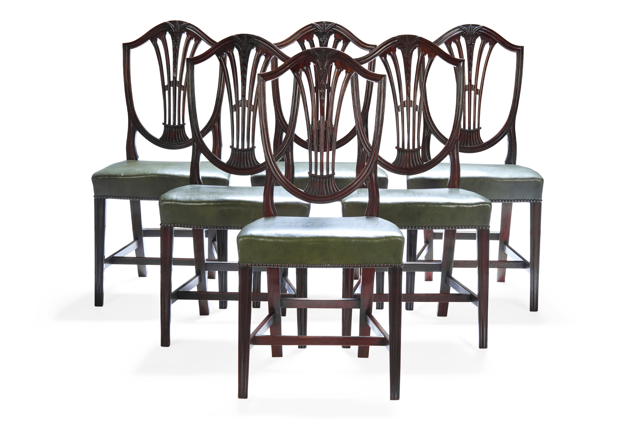 SET OF SIX GEORGIAN STYLE MAHOGANY DINING CHAIRS