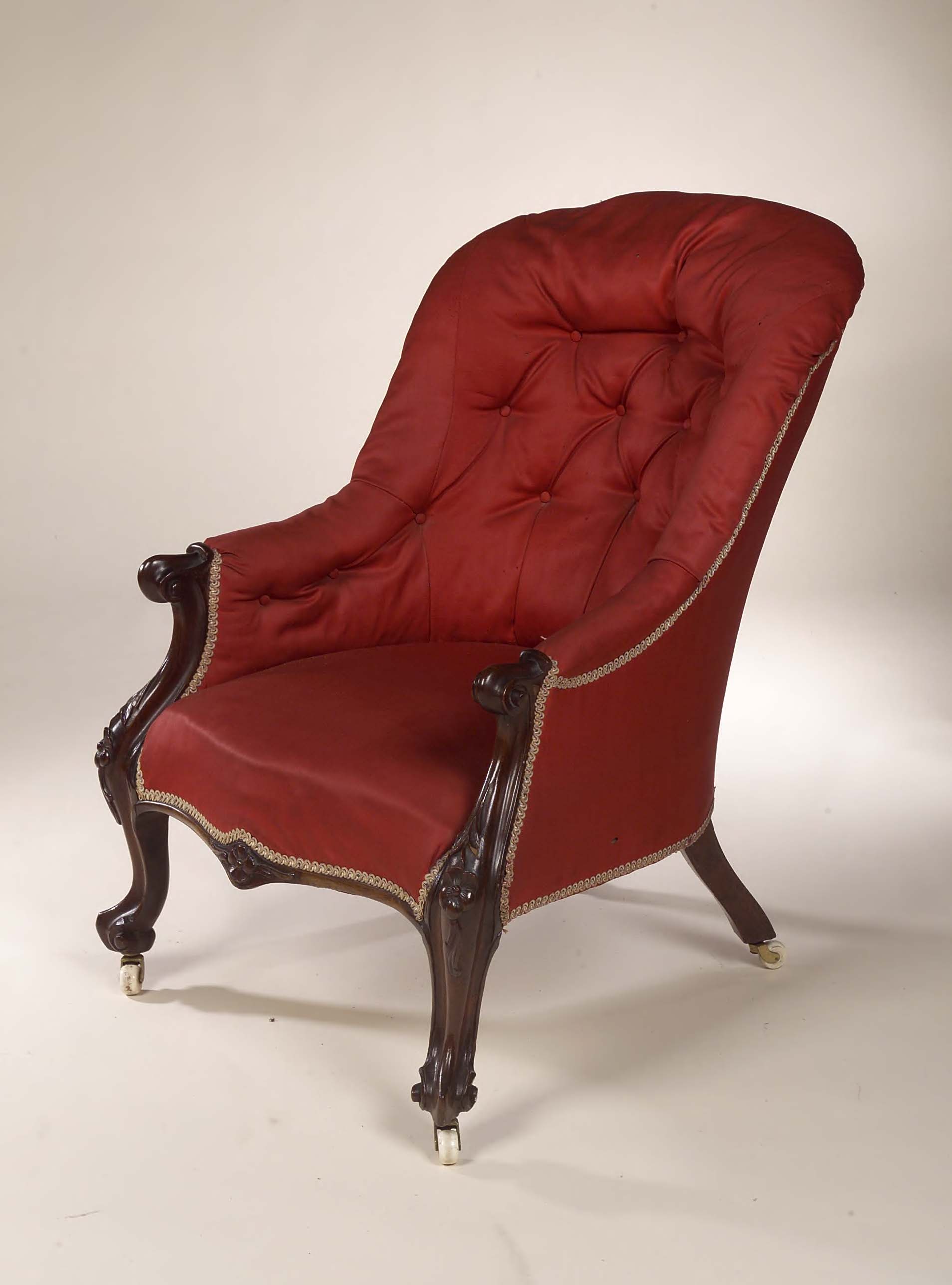 A Victorian mahogany spoon back chair,