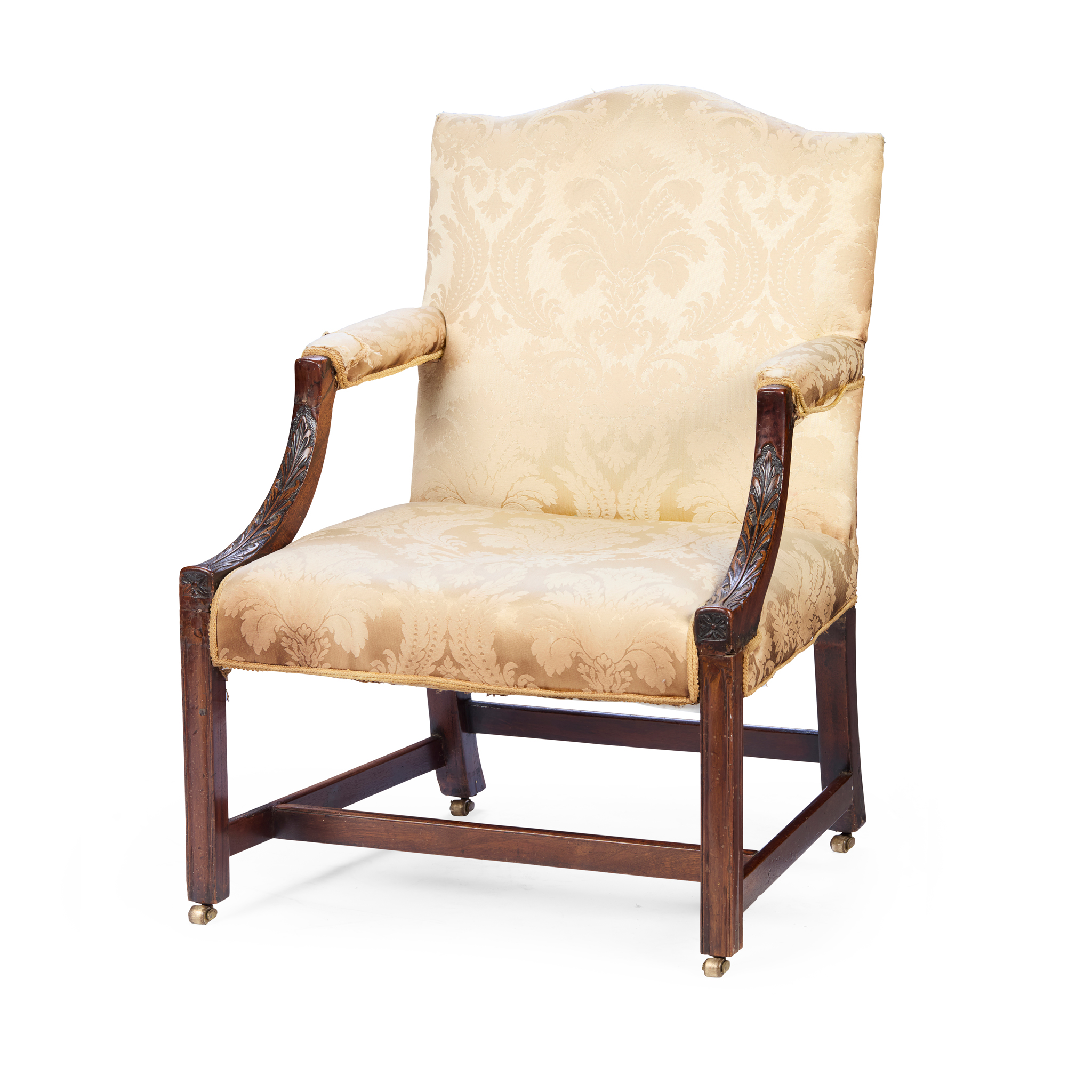 GEORGE III MAHOGANY GAINSBOROUGH ARMCHAIR