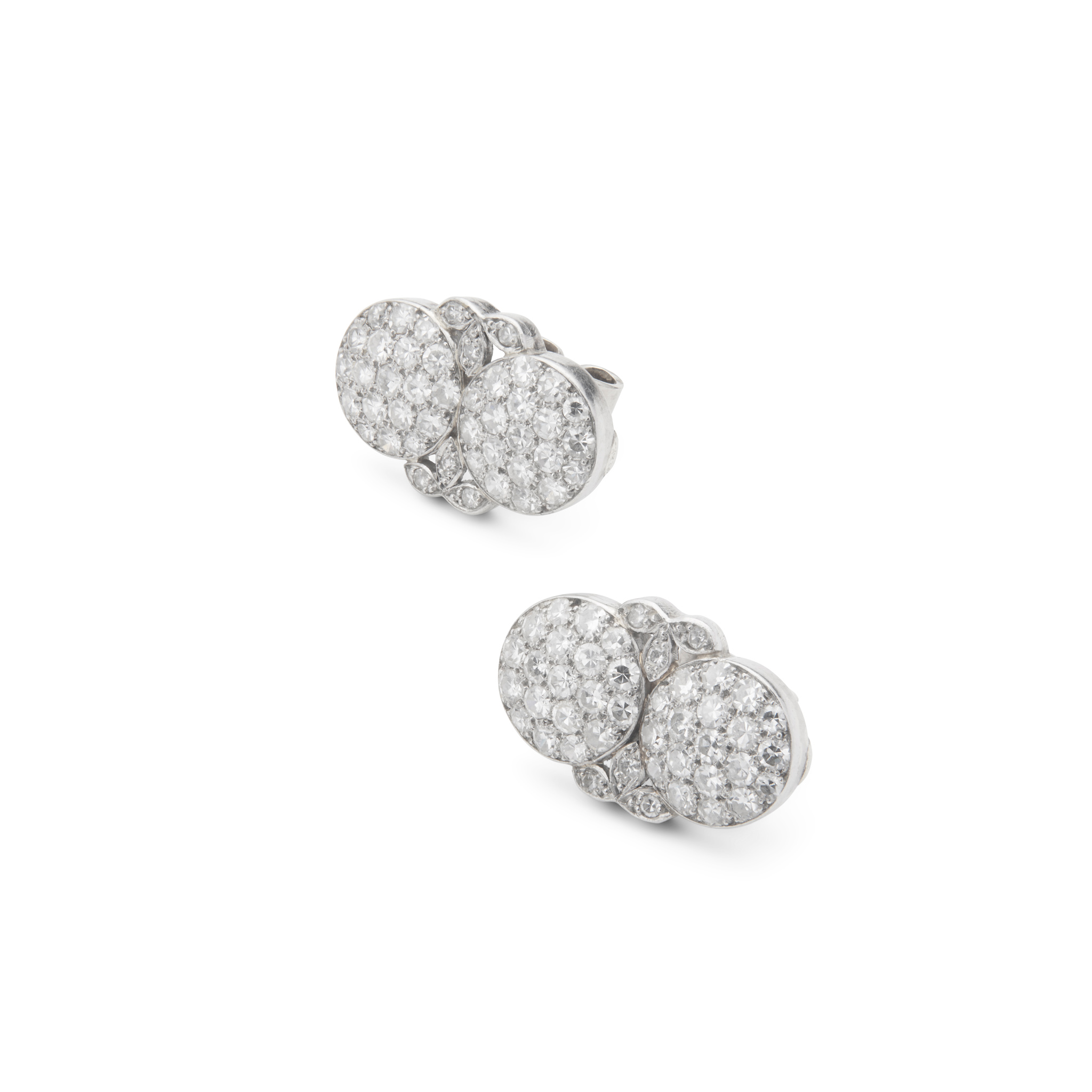 A pair of diamond earrings