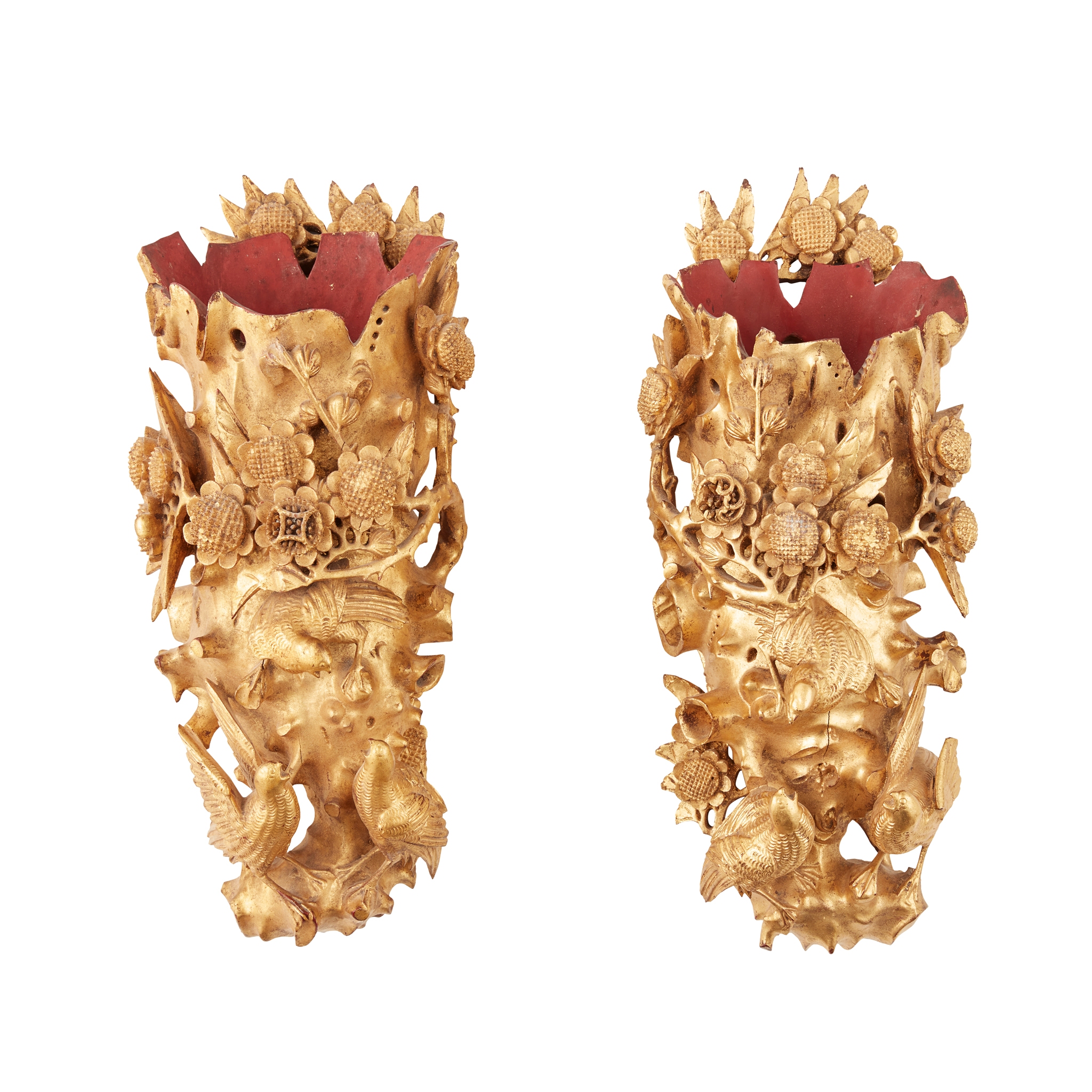 PAIR OF GILTWOOD WALL BRACKETS