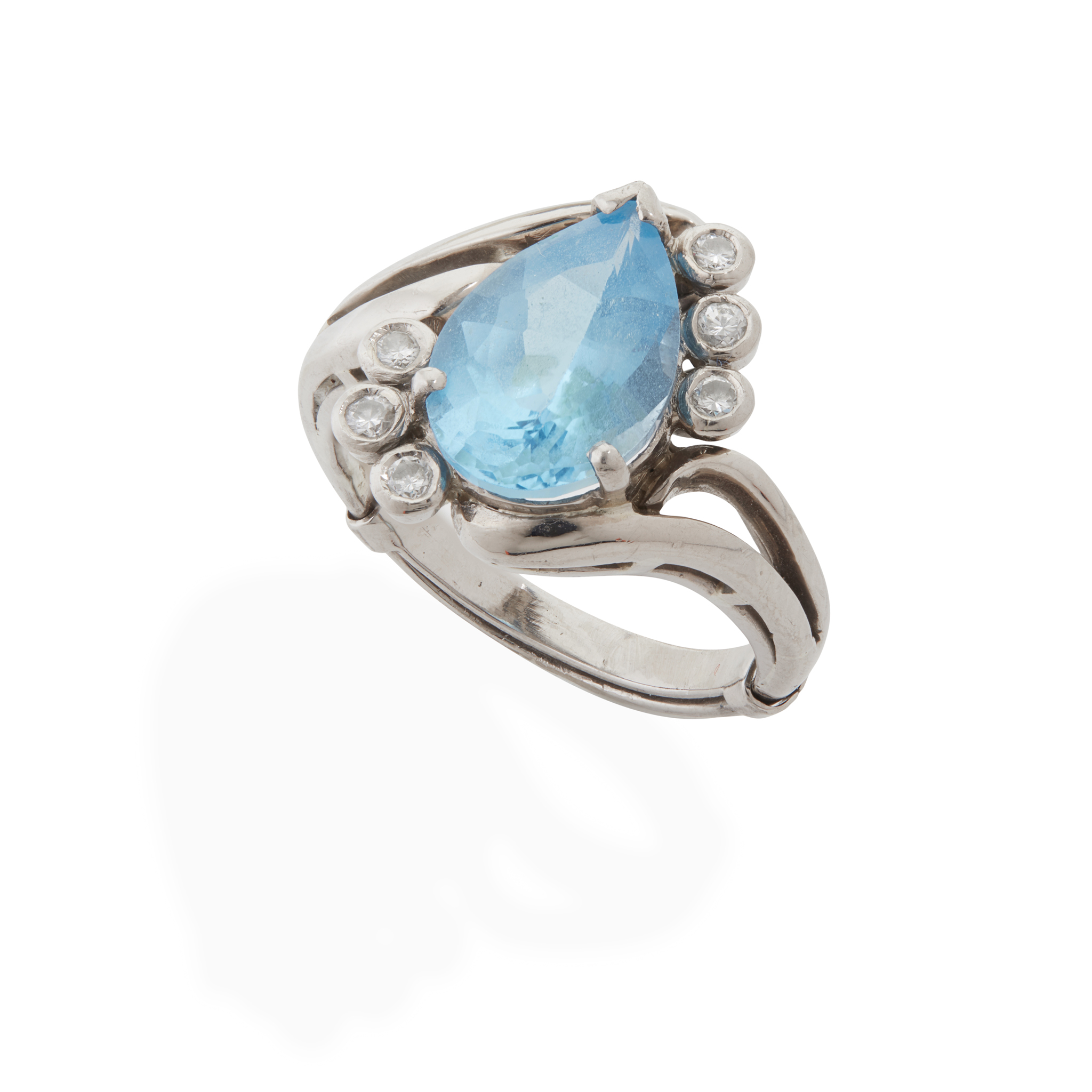 A blue topaz and diamond dress ring