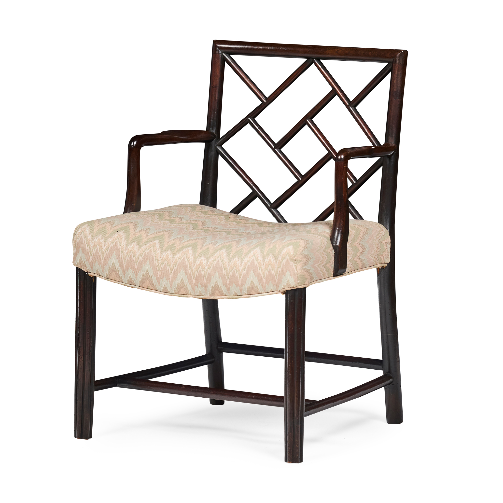 SCOTTISH GEORGE III MAHOGANY 'COCKPEN' ARMCHAIR