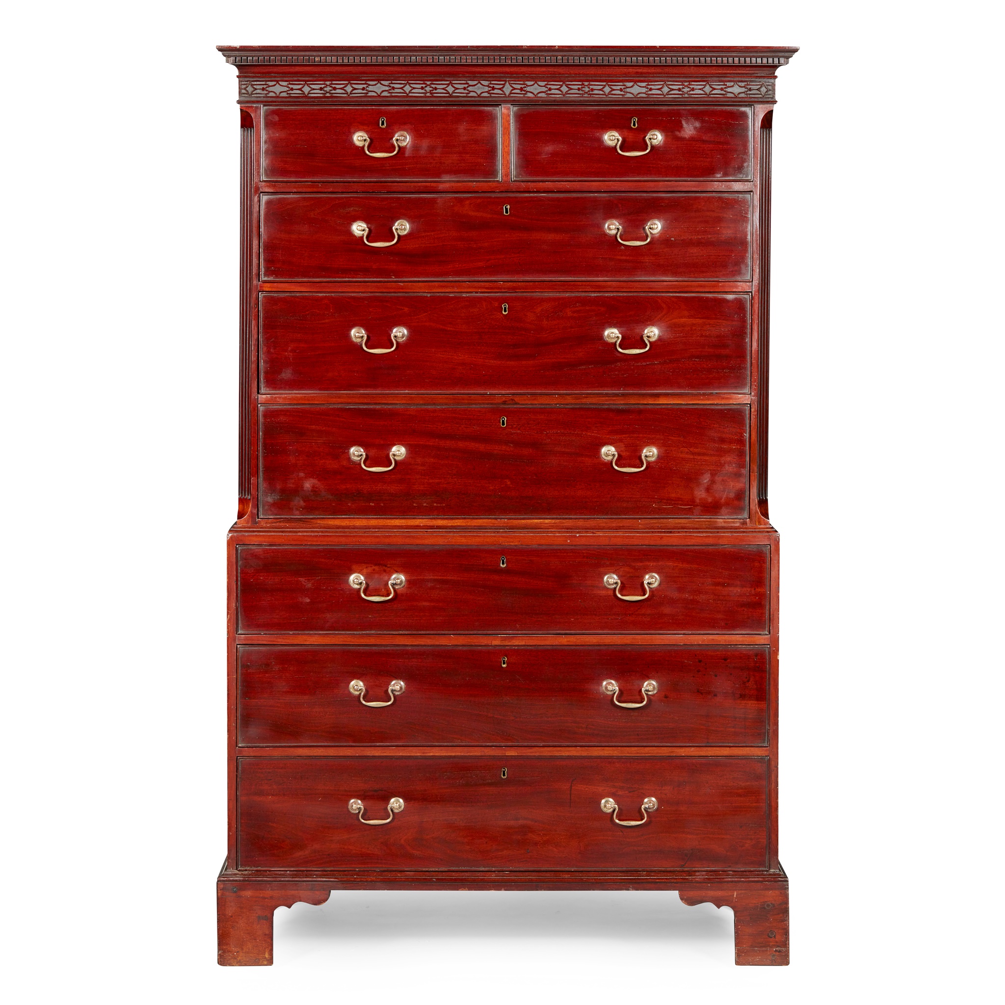 GEORGE III MAHOGANY CHEST-ON-CHEST