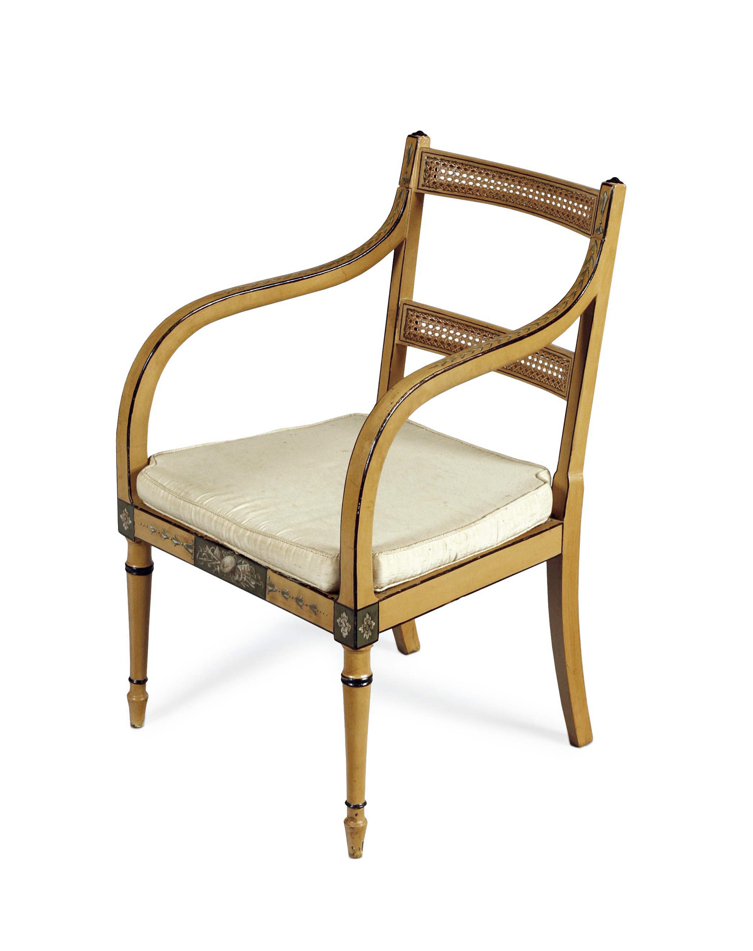 FRENCH PAINTED WOOD FRAMED FAUTEUIL
