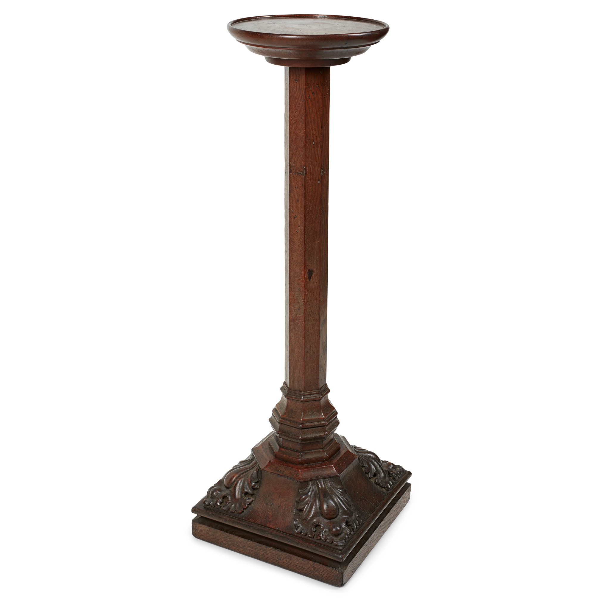 CARVED OAK TORCHÈRE STAND