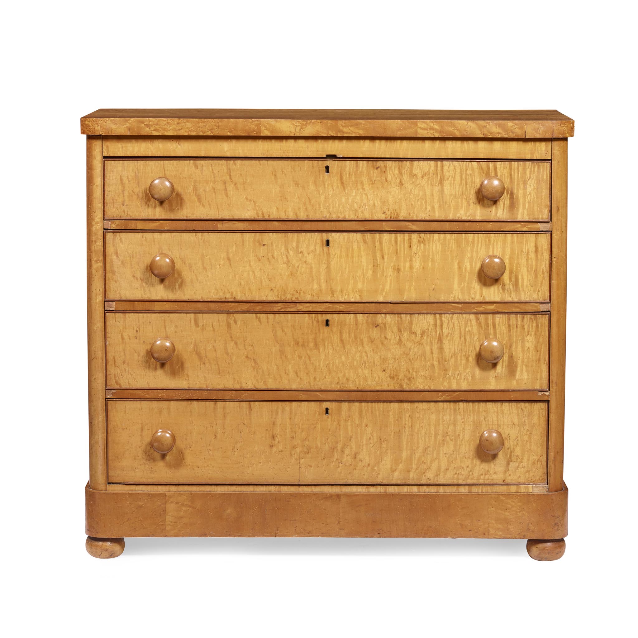EARLY VICTORIAN BIRD'S EYE MAPLE CHEST OF DRAWERS