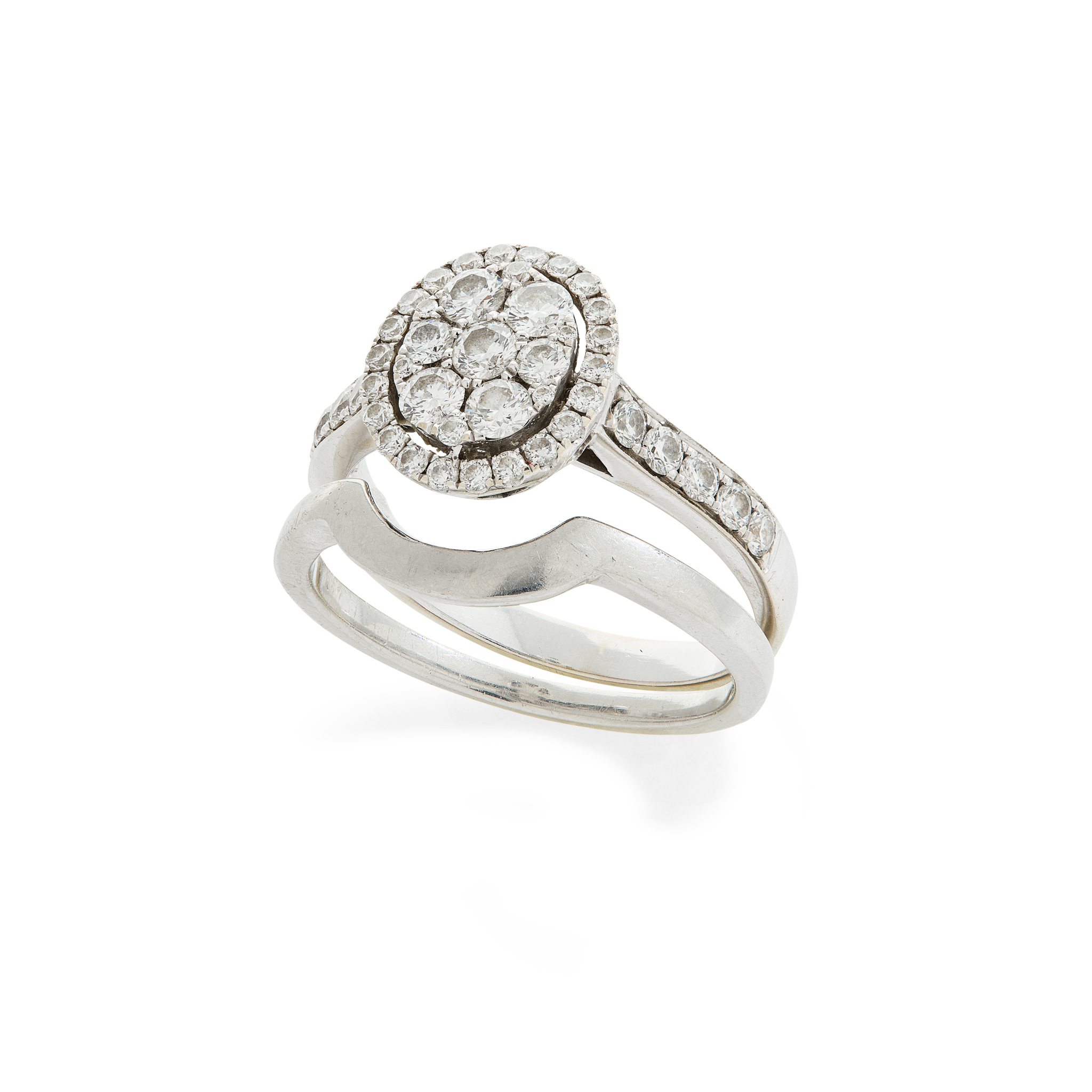 An 18ct gold diamond cluster ring