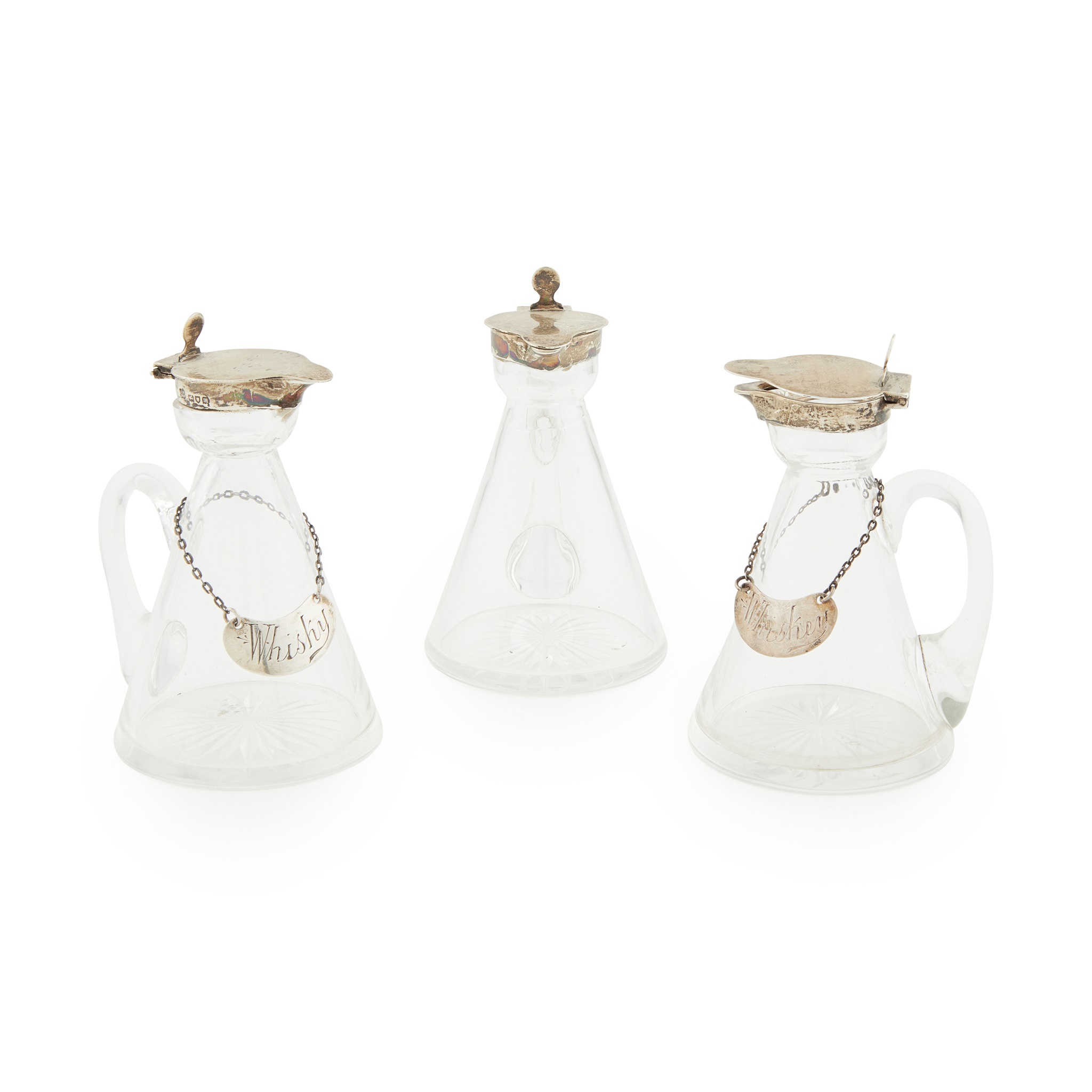 A set of three silver mounted noggins