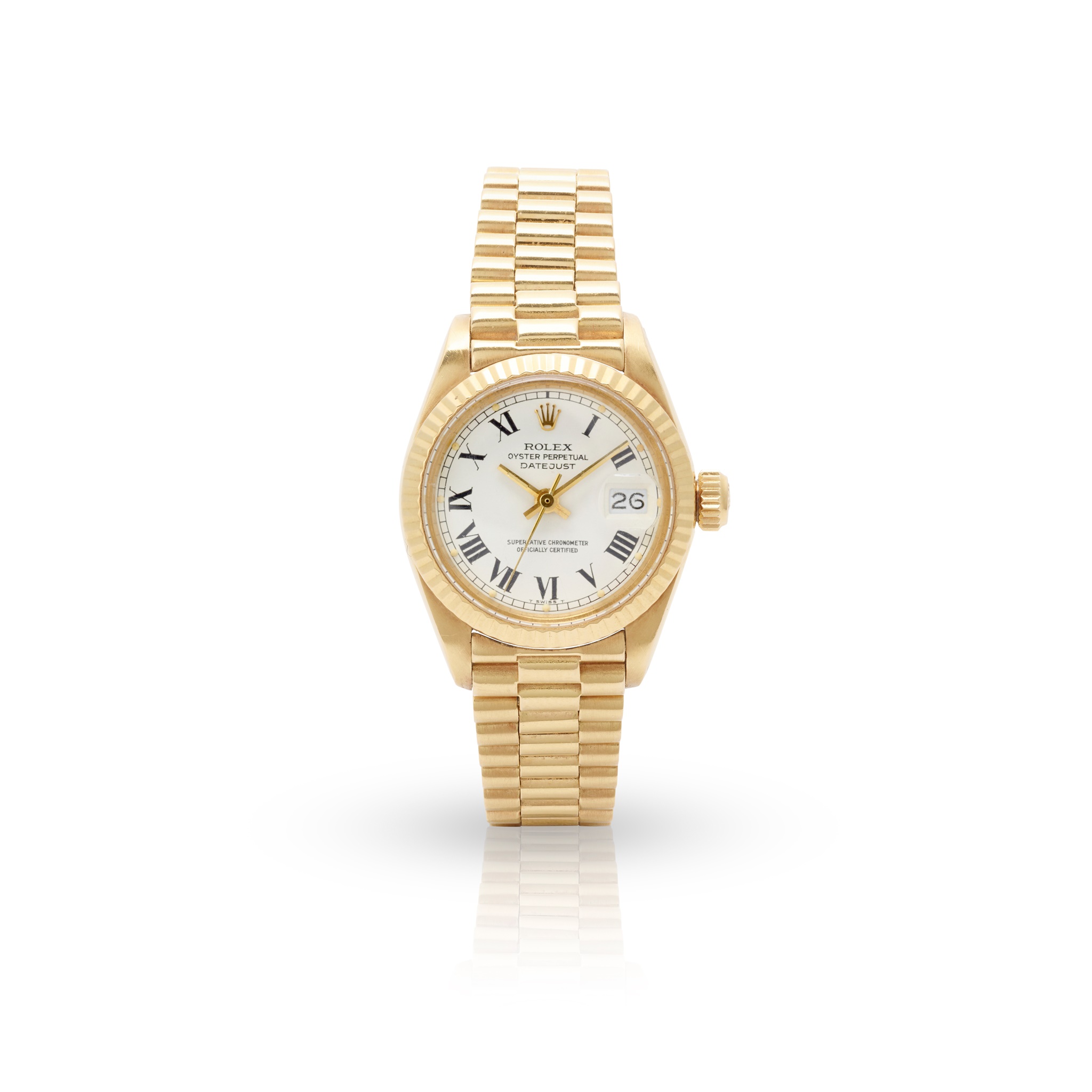 Rolex: a gold wristwatch