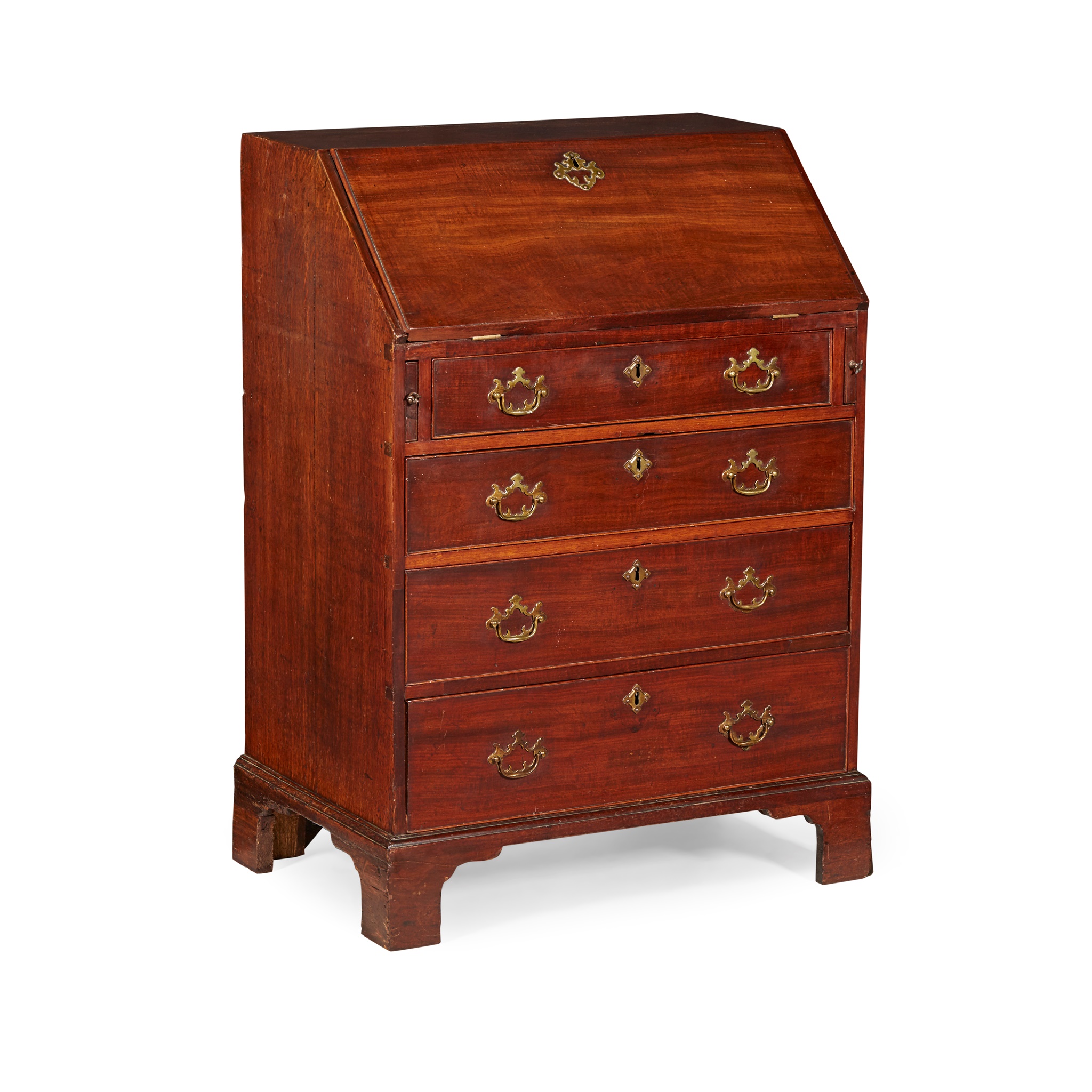 SMALL GEORGE III MAHOGANY AND OAK BUREAU