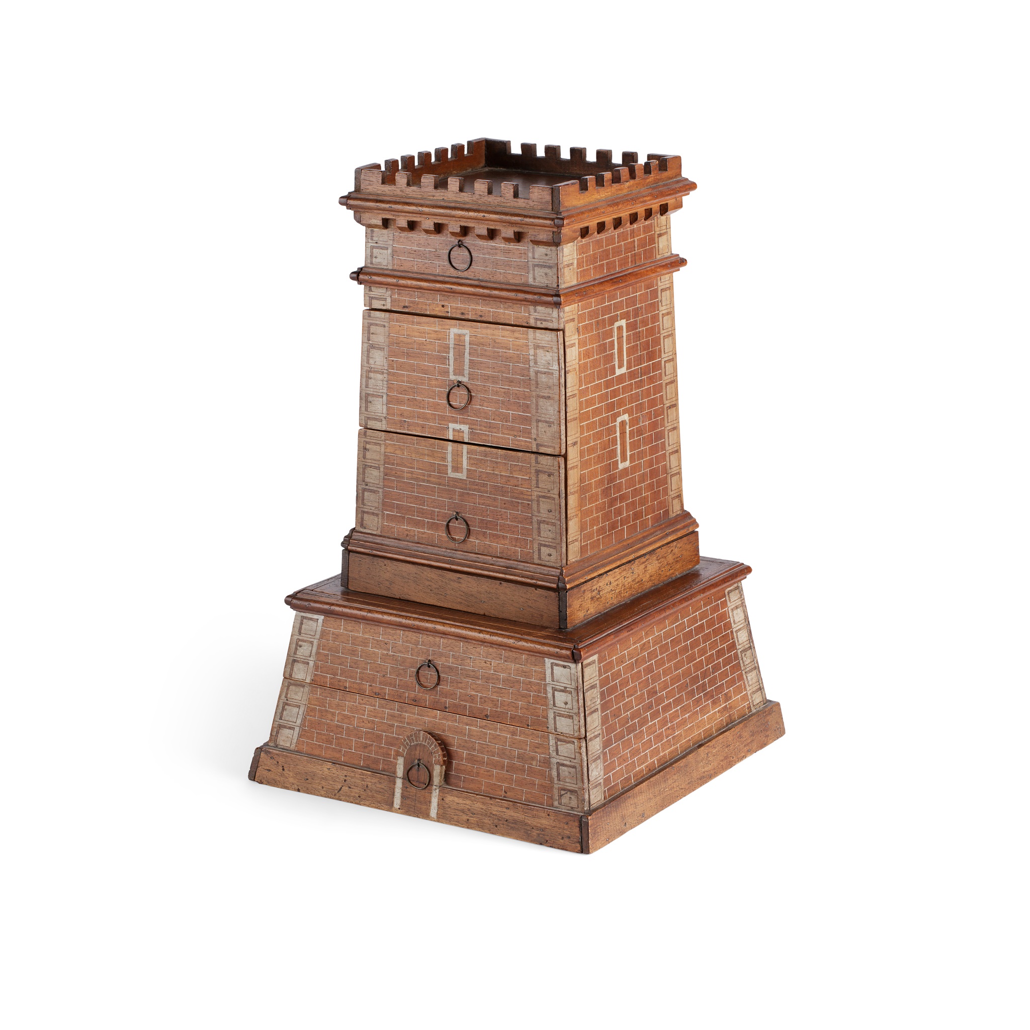 VICTORIAN NOVELTY PAINTED TROMPE L'OEIL TABLE CABINET