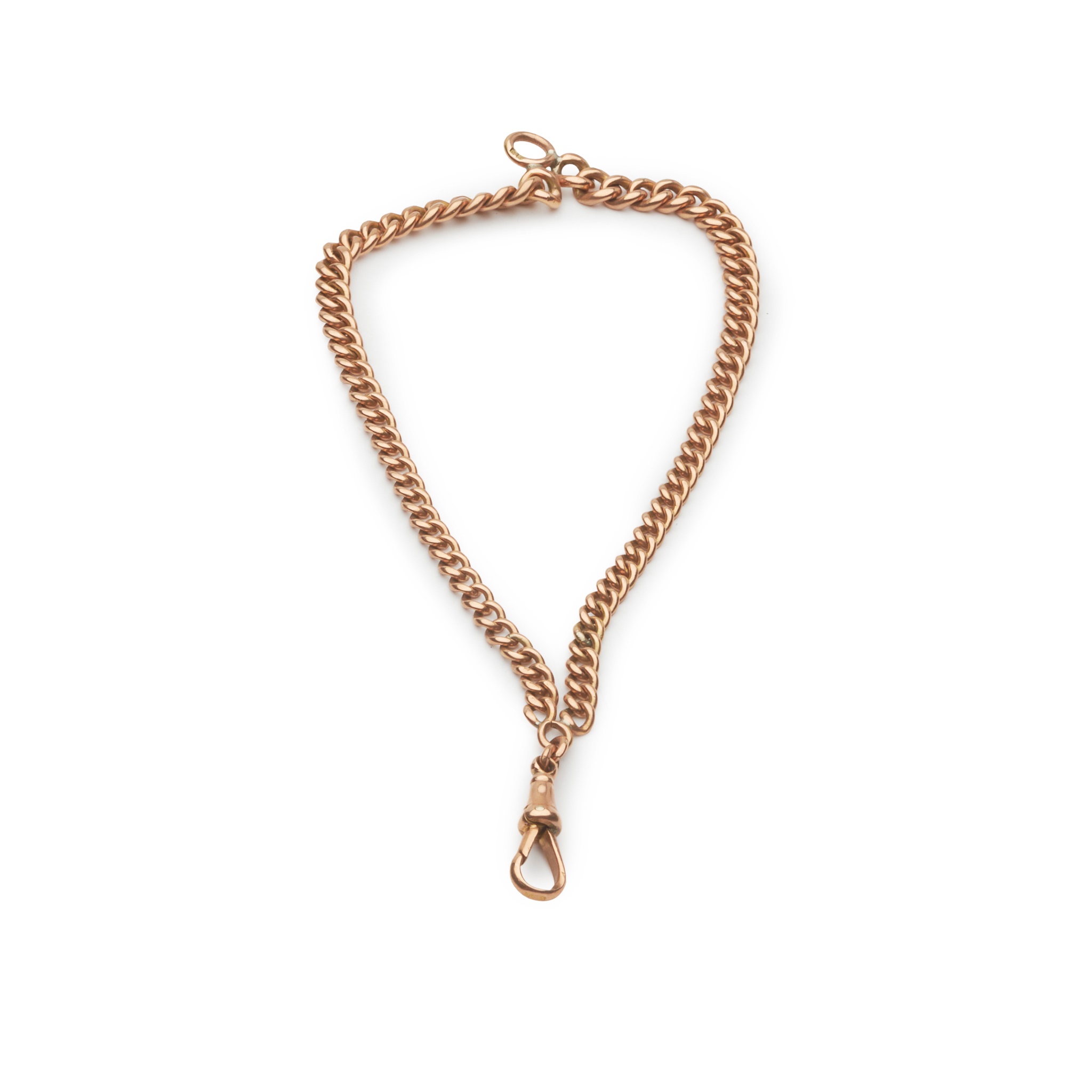 A gold curb link bracelet