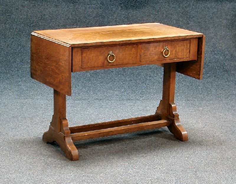 An oak sofa table