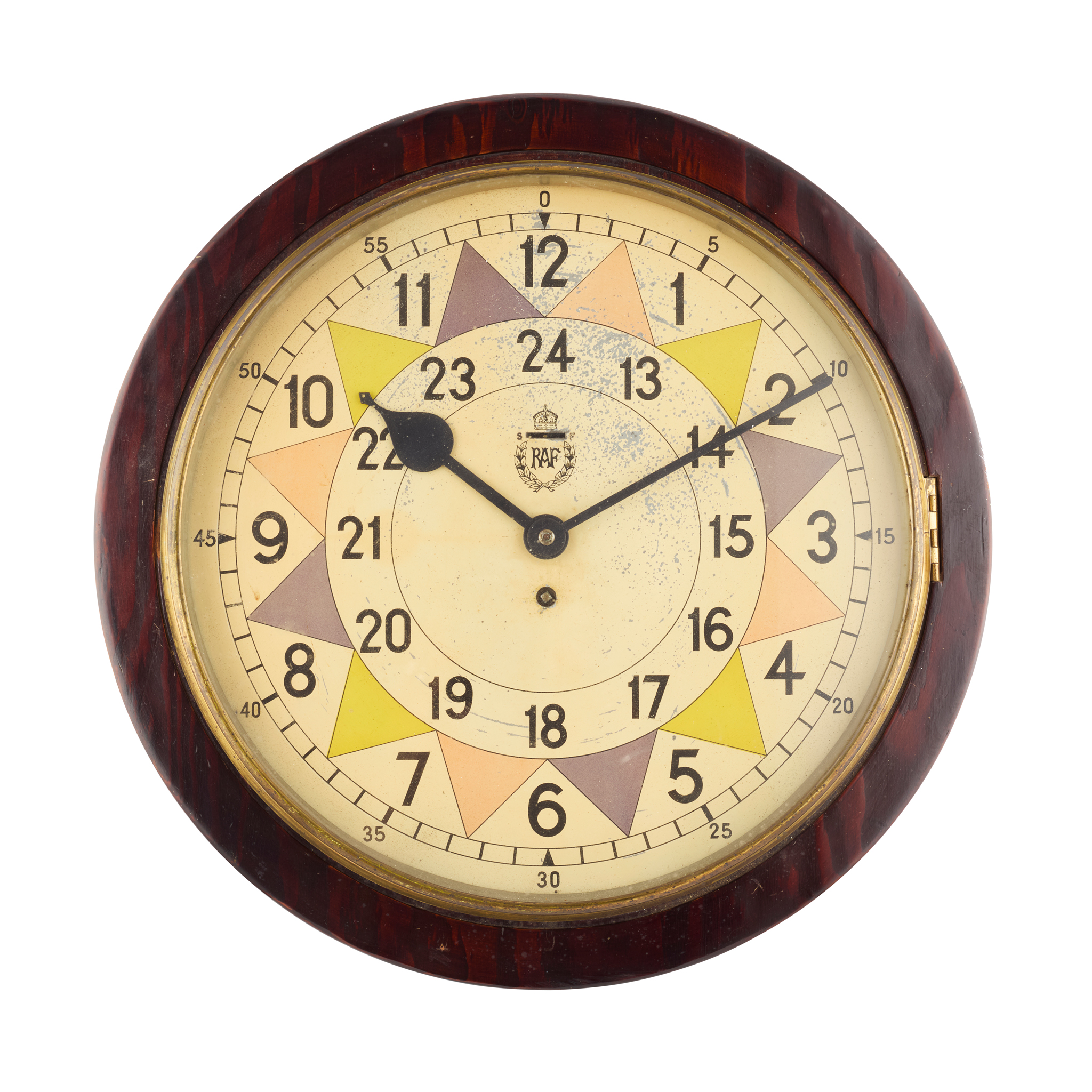 WORLD WAR II RAF OPERATIONS ROOM SECTOR WALL CLOCK