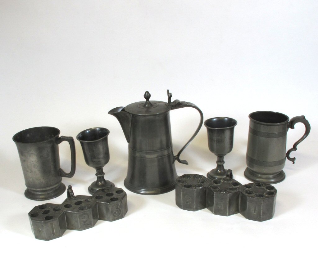 COLLECTION OF PEWTER WARES
