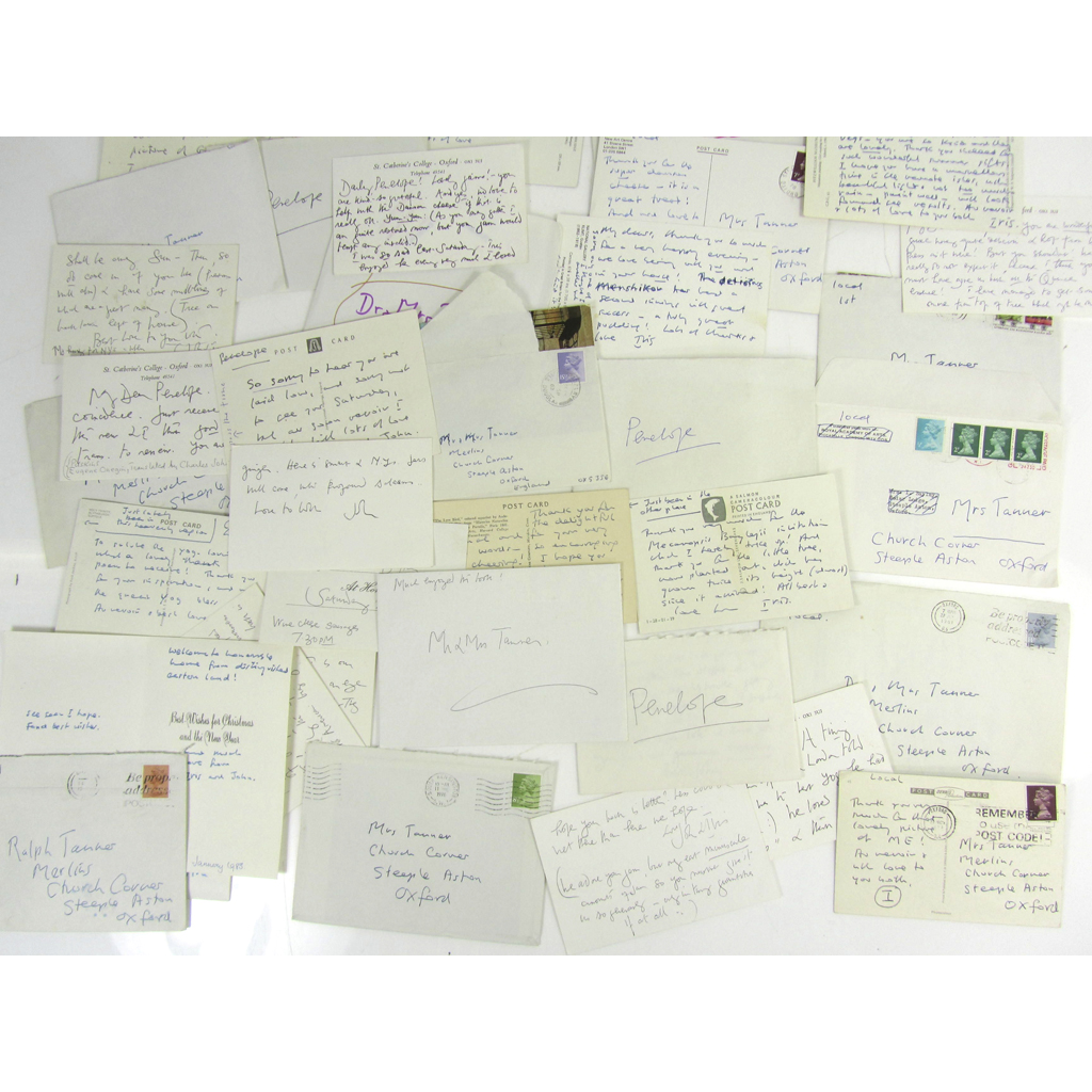 Murdoch, Iris, 40 signed letters and 37 signed postcards, from Iris Murdoch, Iris Murdoch & John Bayley, or John Bayley