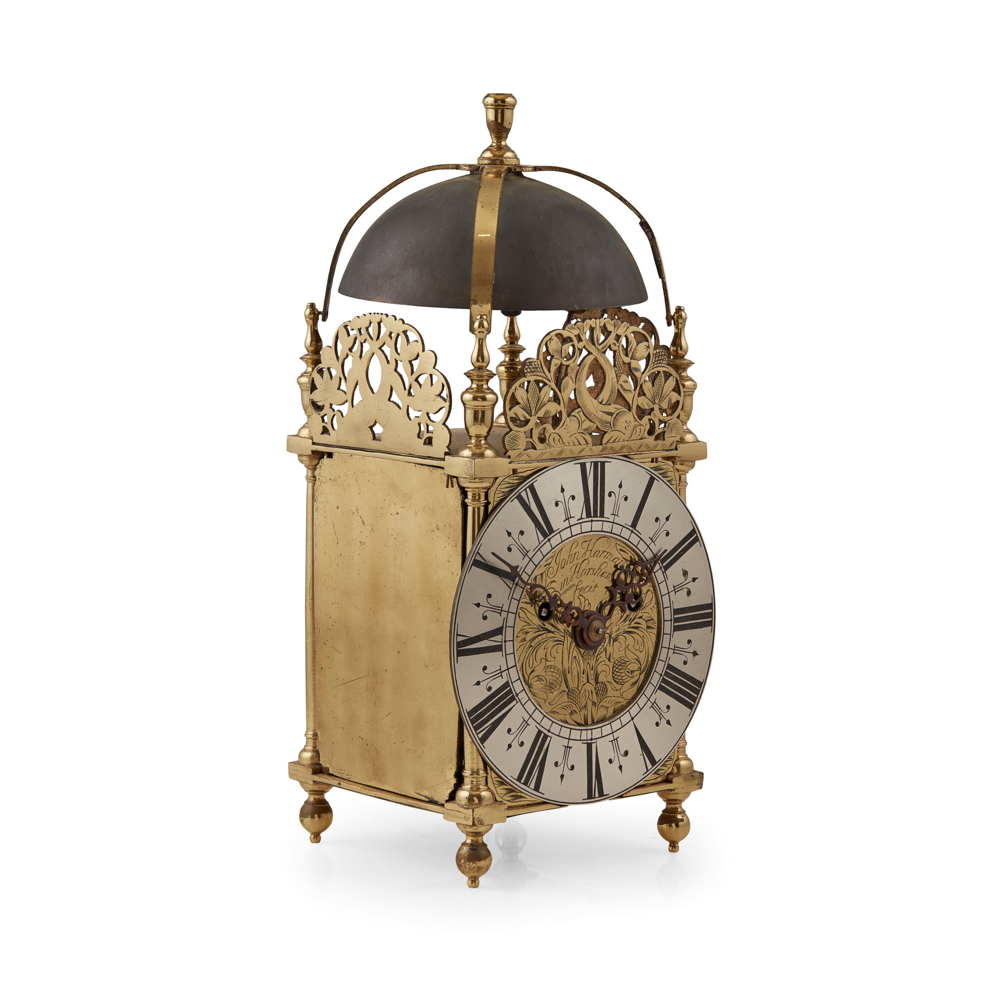 17TH CENTURY STYLE BRASS LANTERN CLOCK