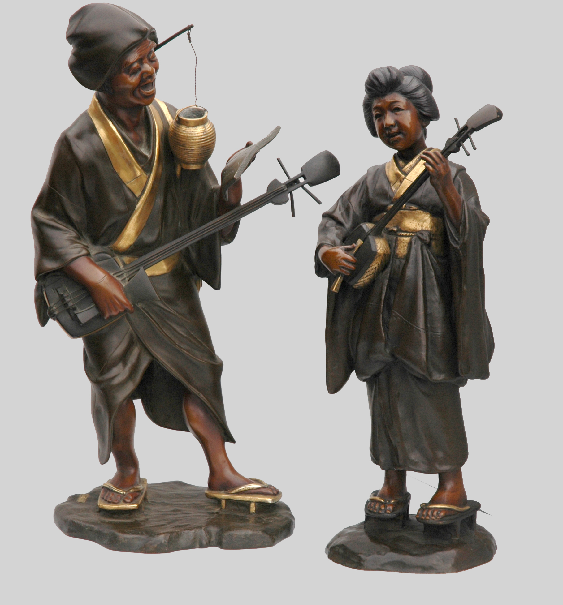 A Japanese bronze figure Meiji period