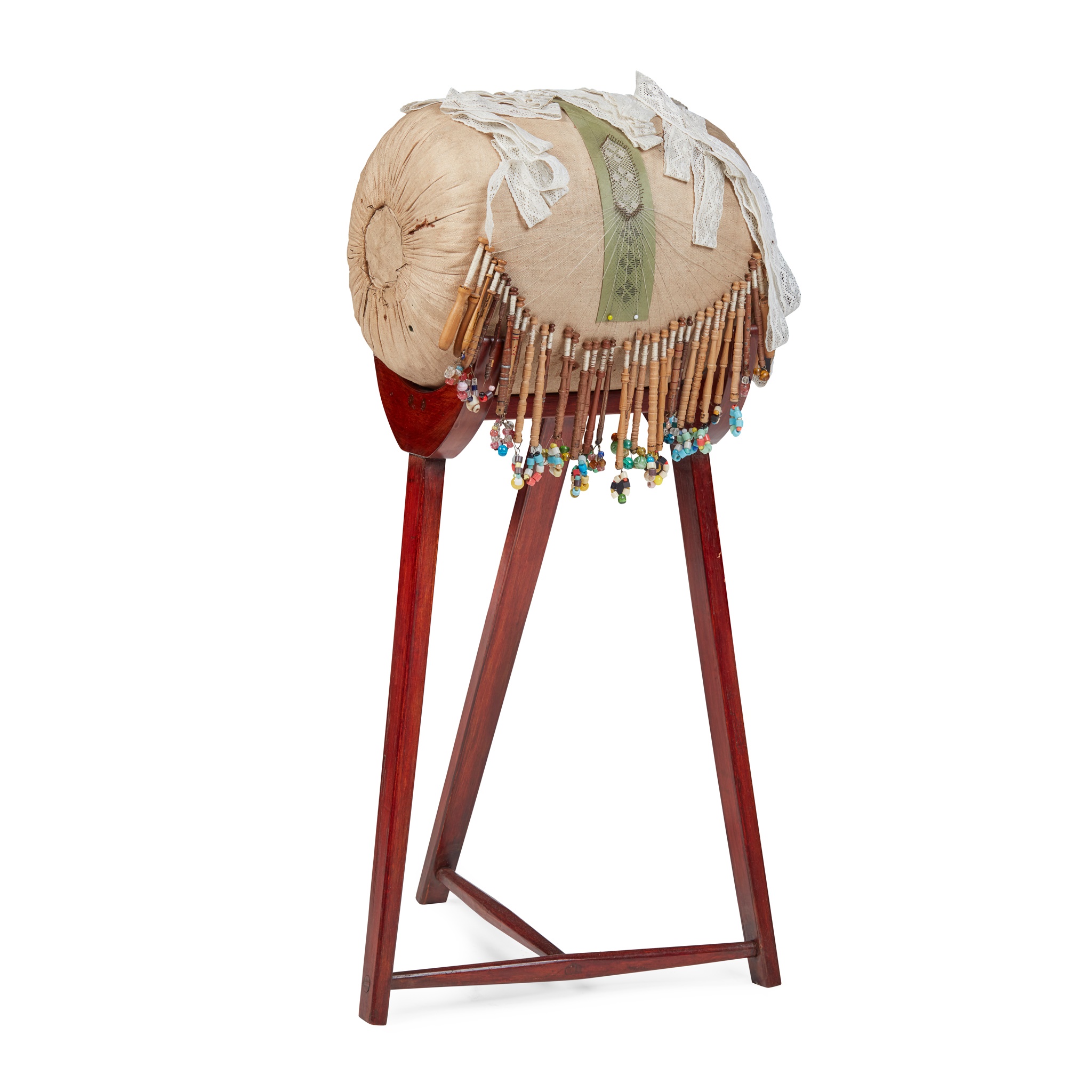 BOBBIN LACEMAKING PILLOW AND STANDING FRAME