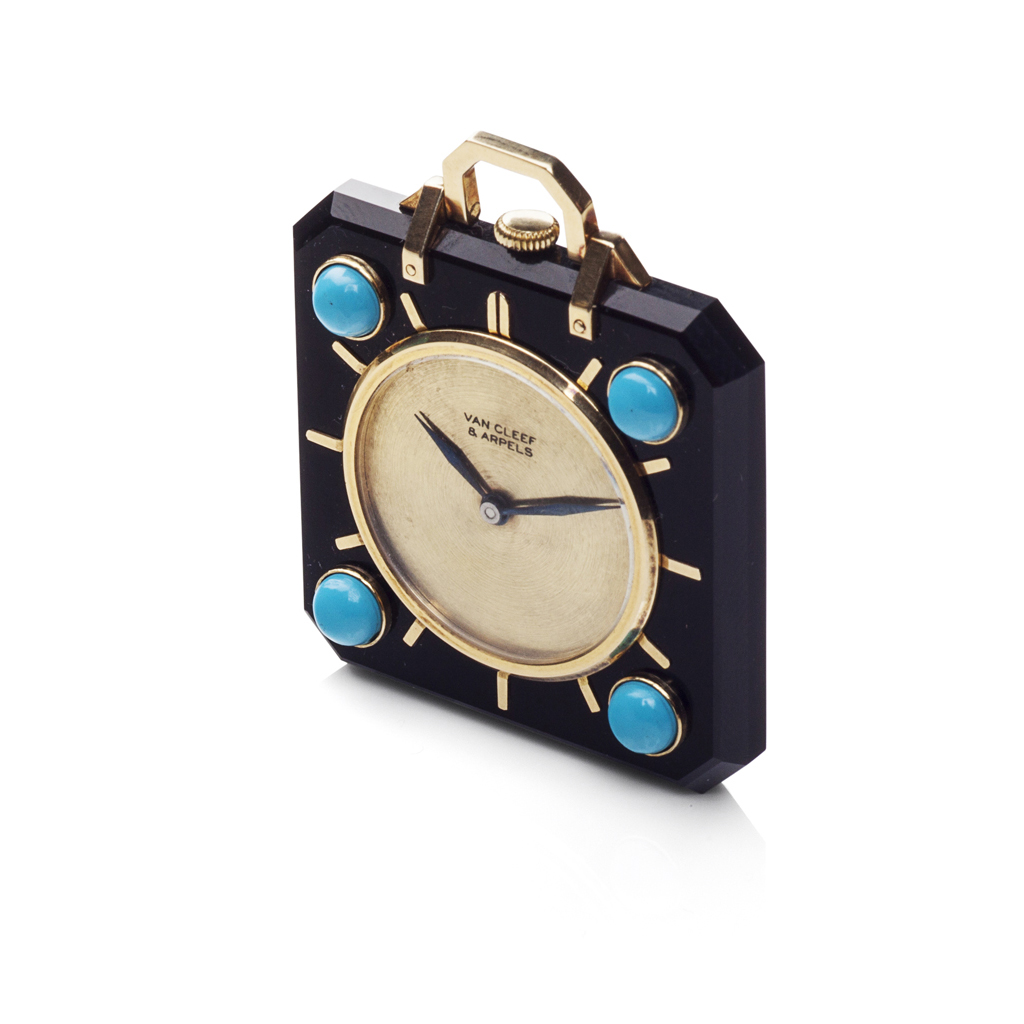 VAN CLEEF & ARPELS - A multi-gem set travel watch