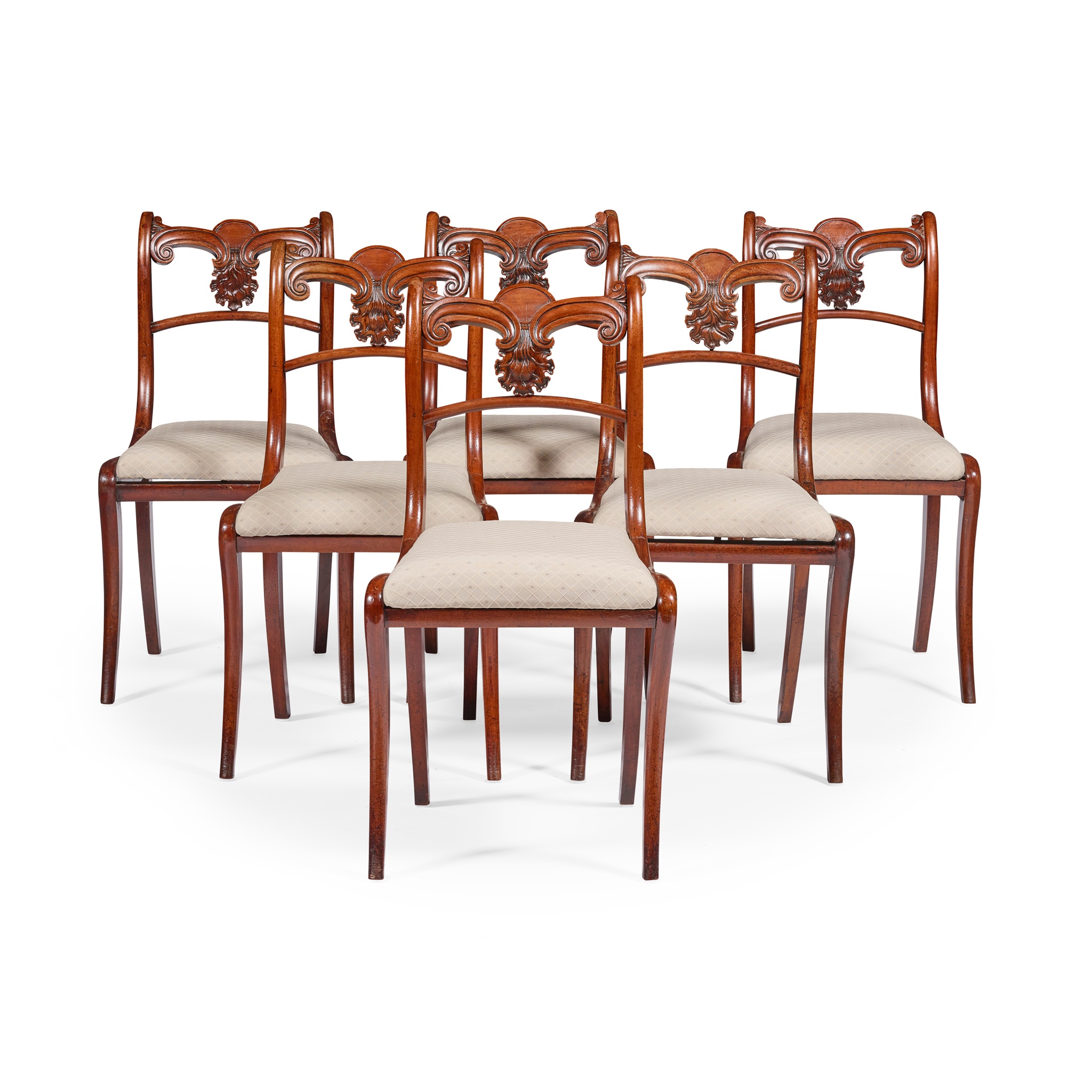 SET OF SIX REGENCY MAHOGANY DINING CHAIRS
