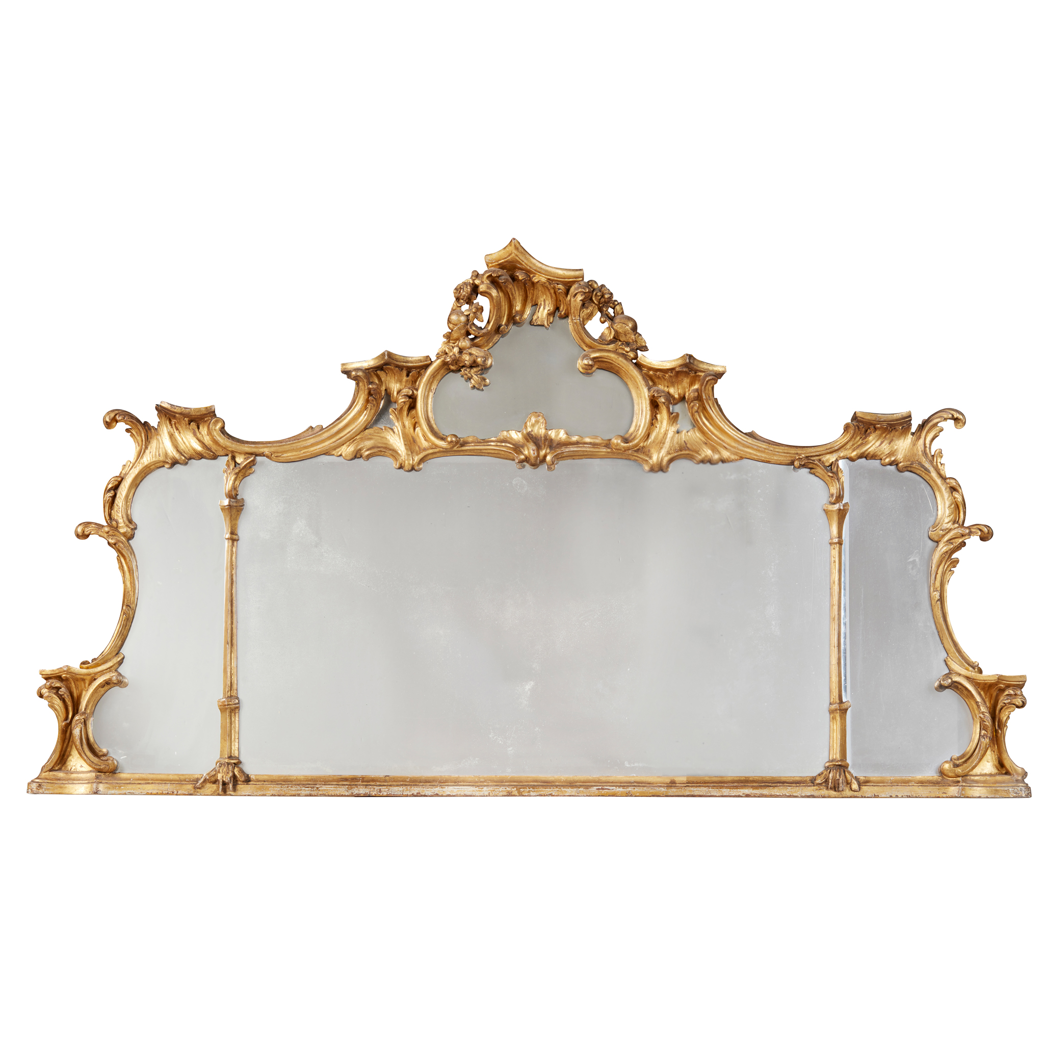 GEORGE III GILTWOOD TRIPLE OVERMANTEL MIRROR