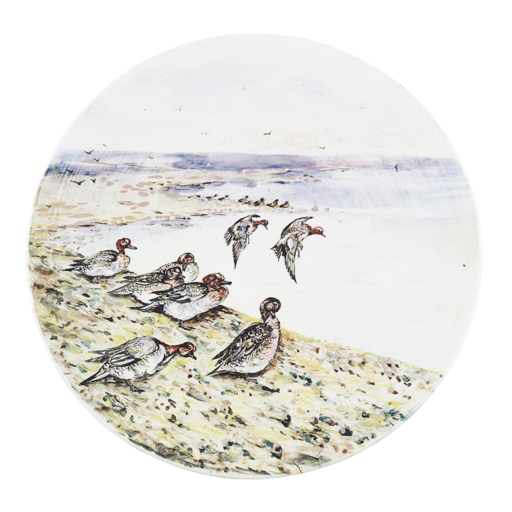 A RARE WEMYSS WARE 'WIDGEON' PLATE