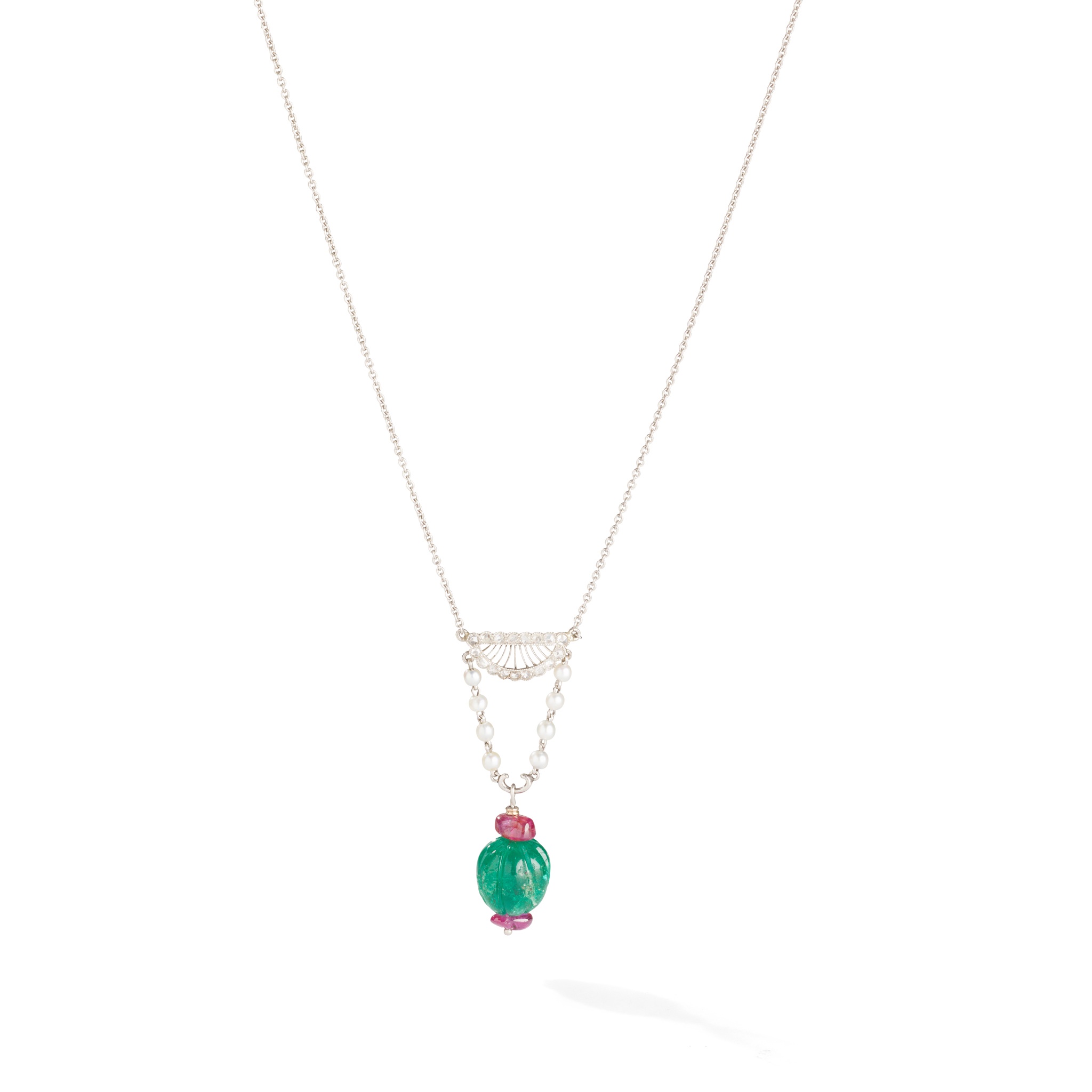An early 20th century gem-set pendant