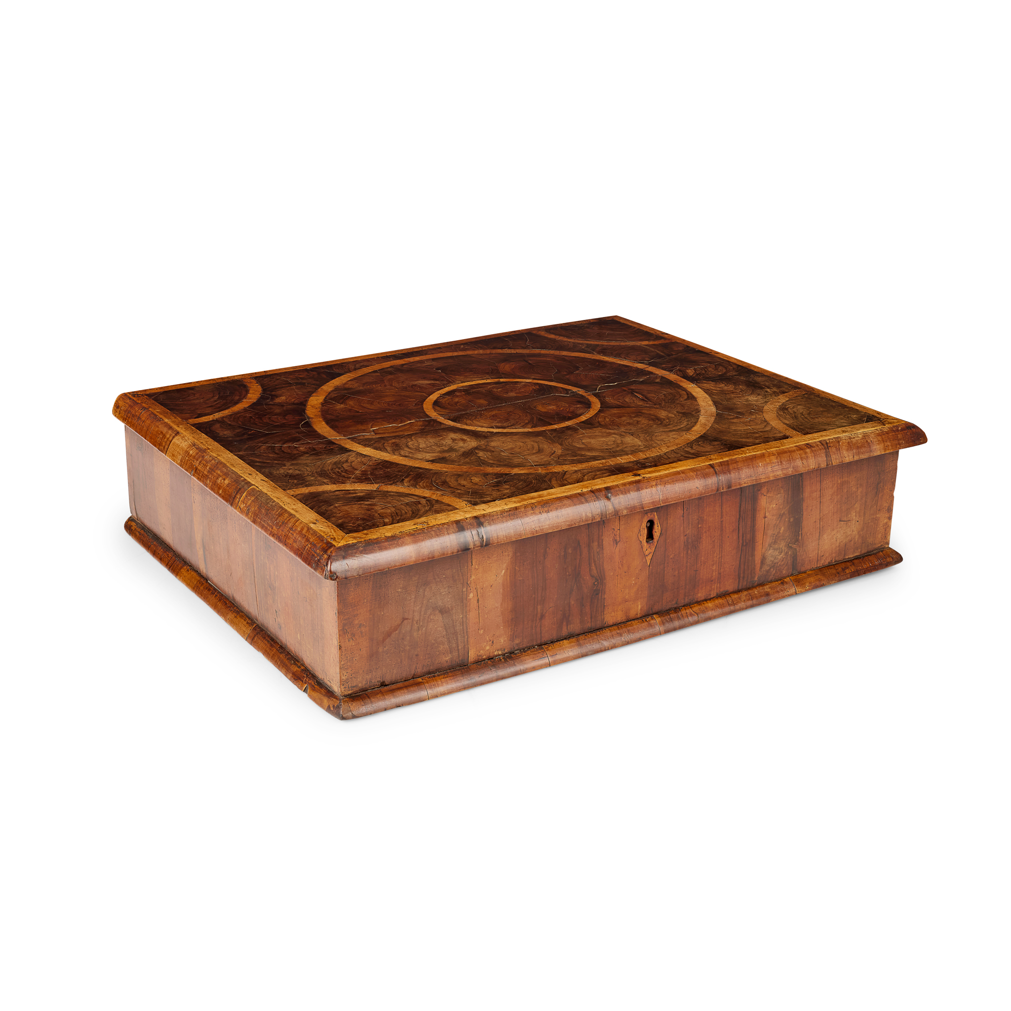 WILLIAM AND MARY LABURNUM OYSTER VENEERED LACE BOX