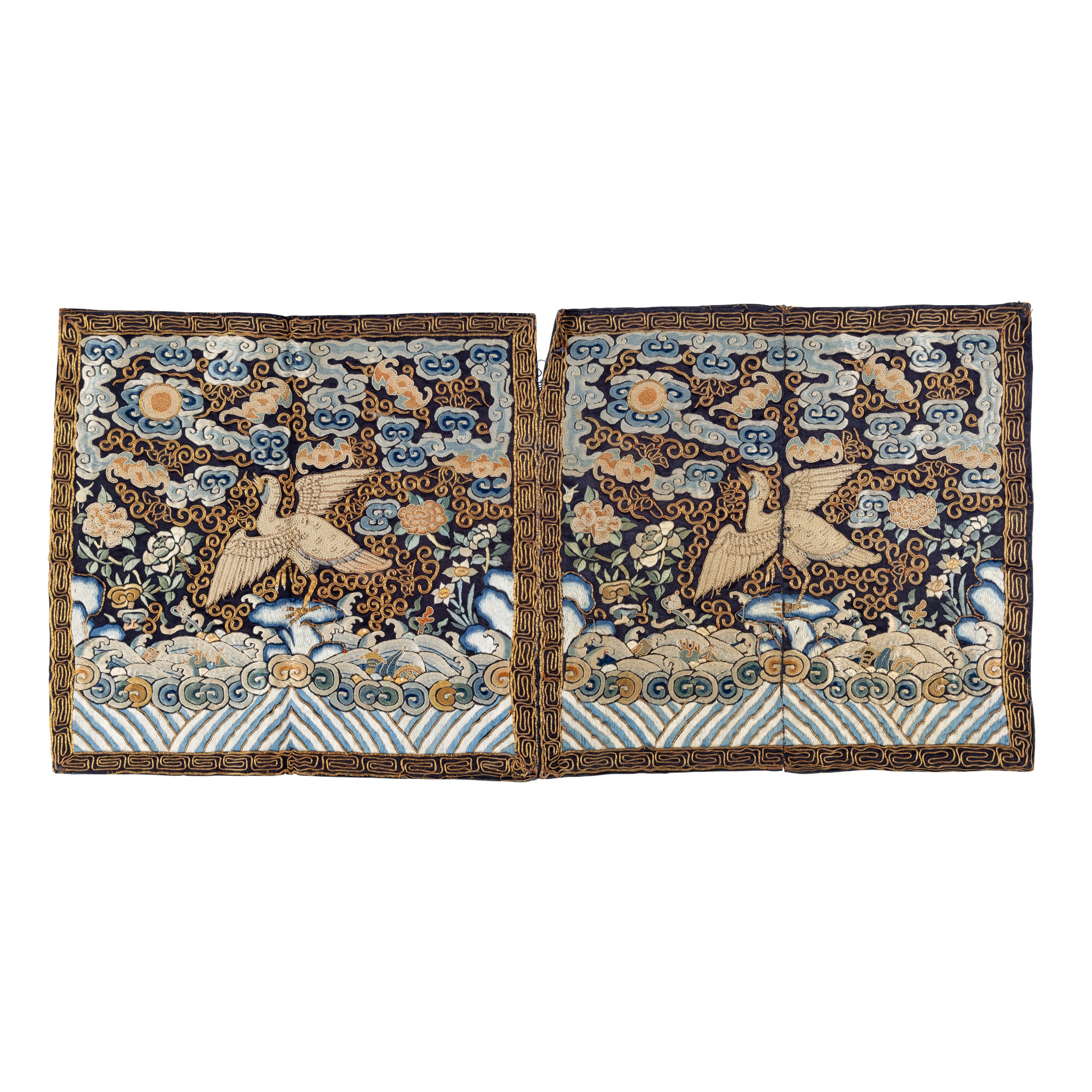 SET OF TWO CIVIL RANK BADGES OF WILD GOOSE