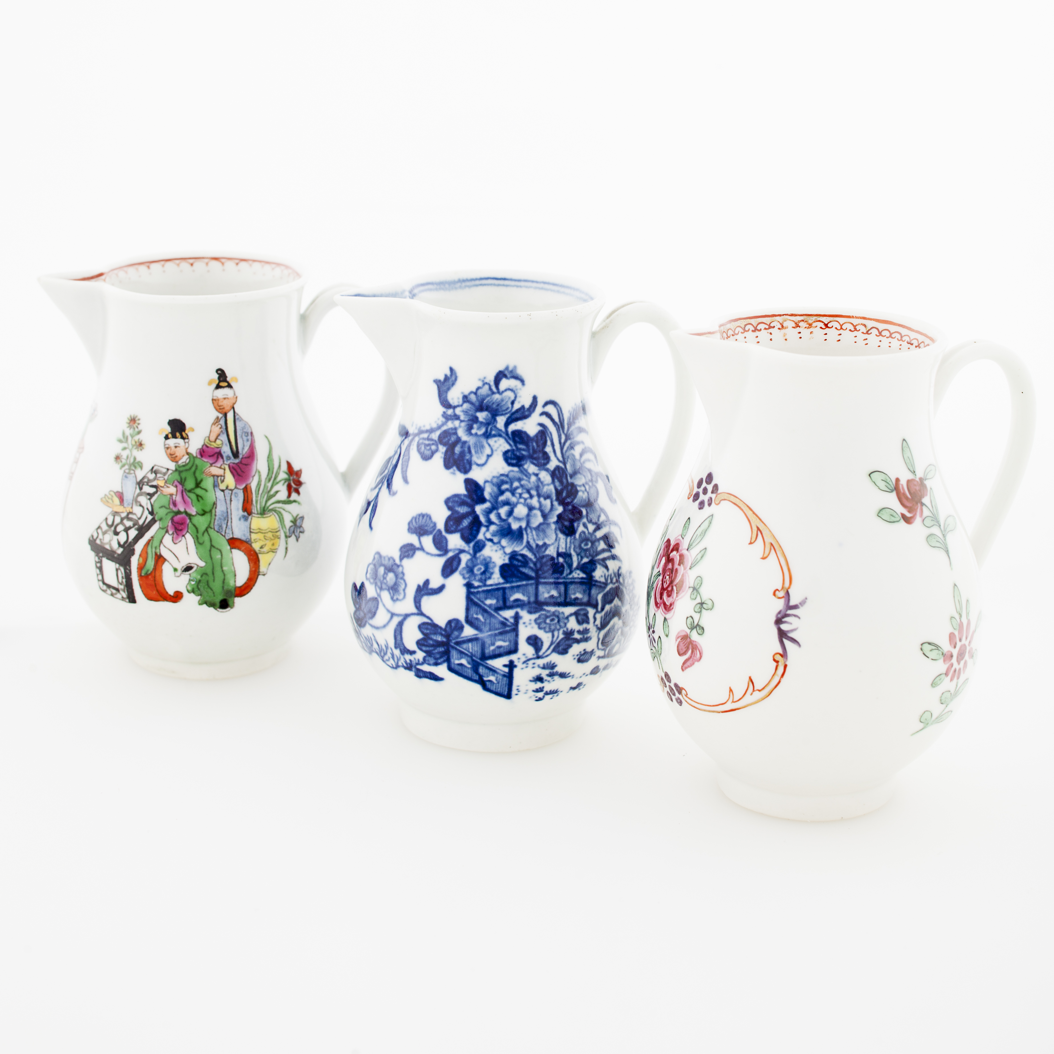 THREE WORCESTER SPARROW BEAK MILK JUGS