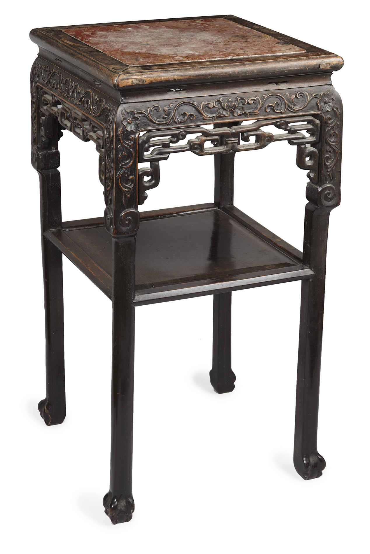 CHINESE CARVED HONGMU STAND
