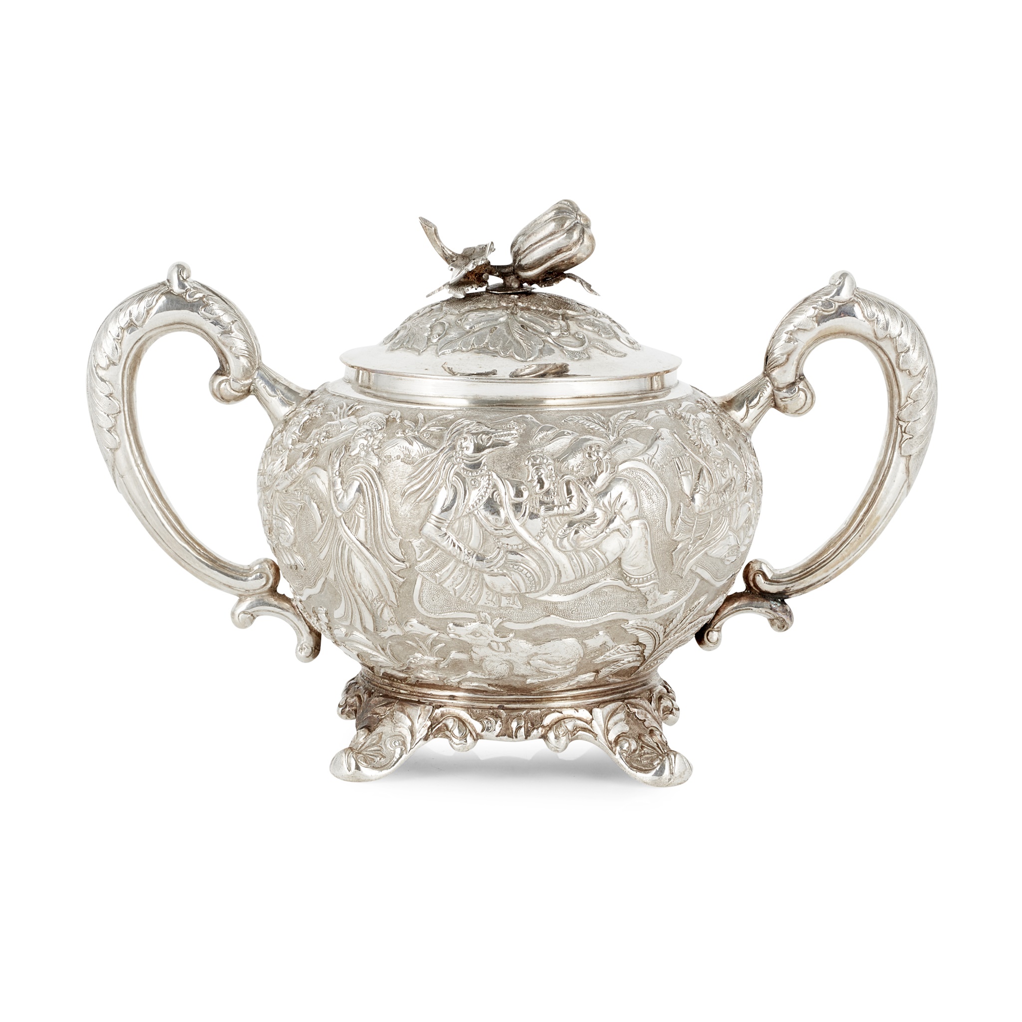 A Chinese silver bowl and cover