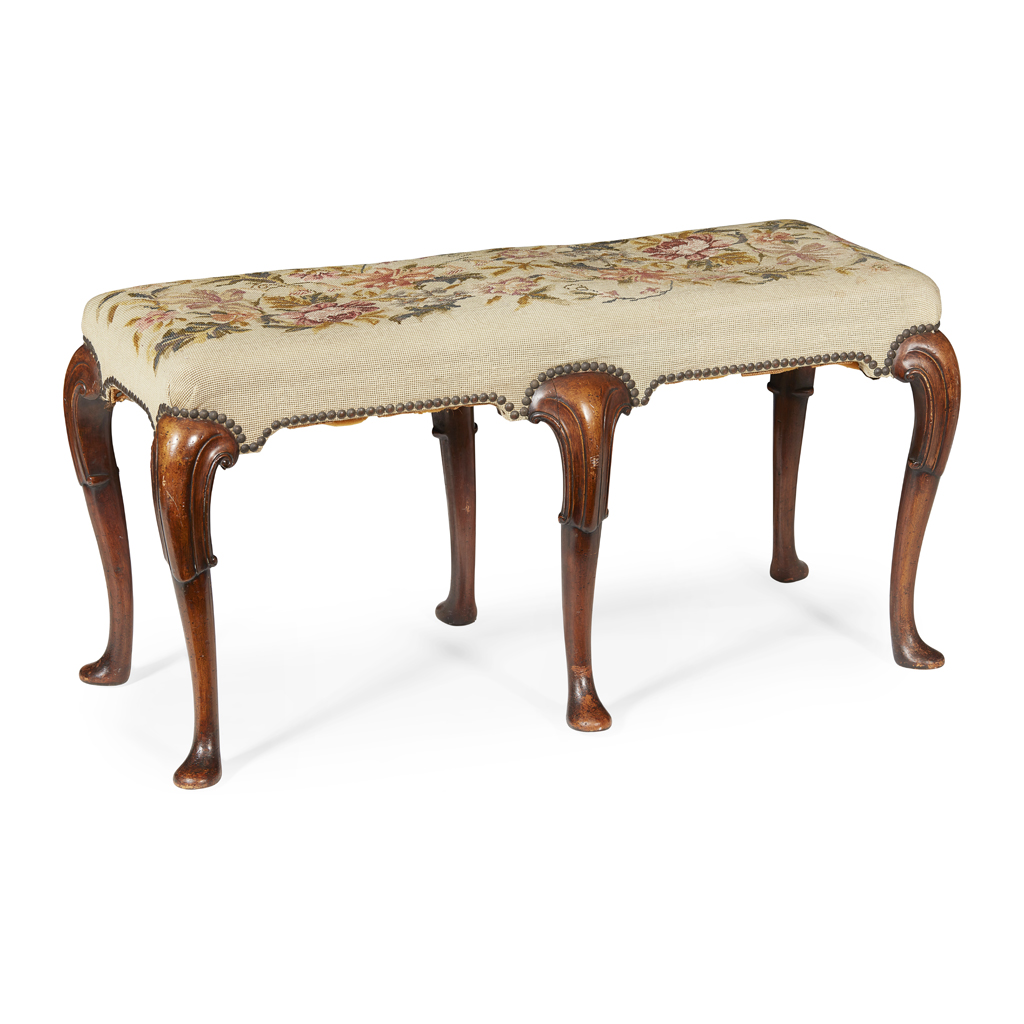 QUEEN ANNE STYLE MAHOGANY LONG BENCH