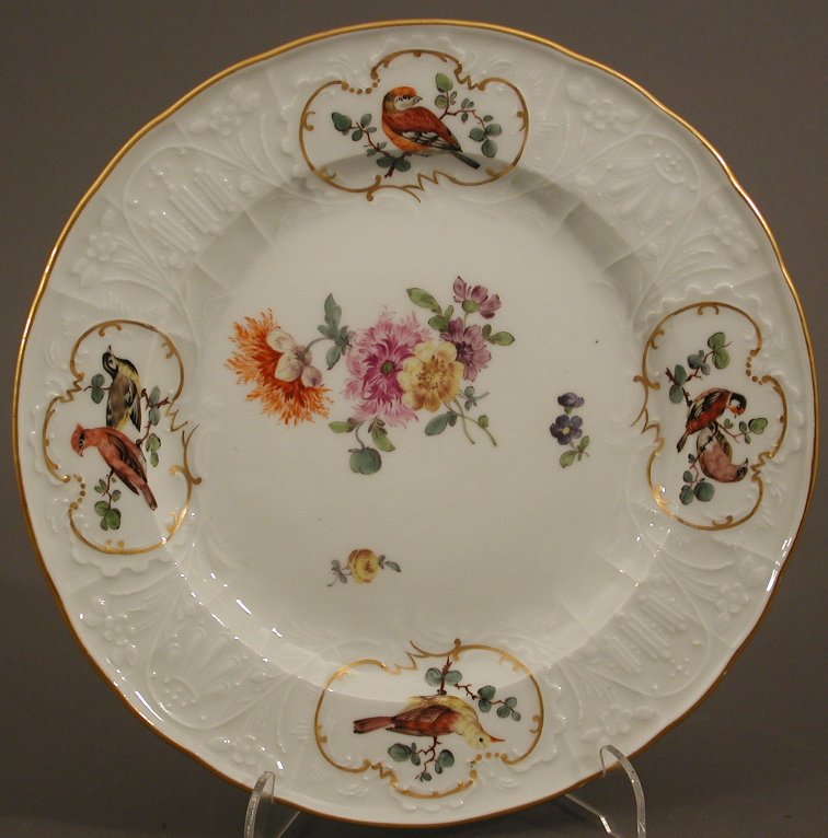 A set of eight late Meissen circular fruit plates