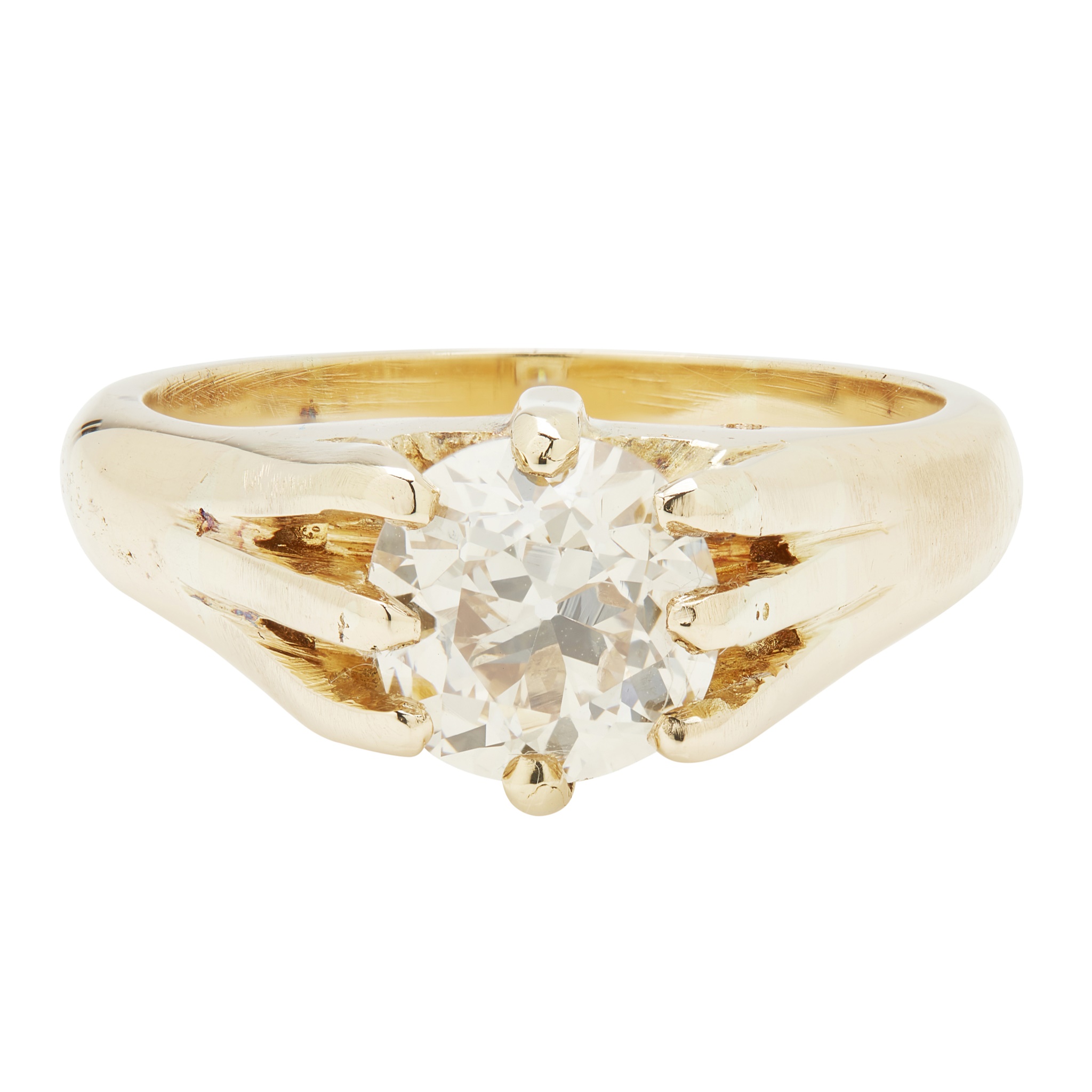 A diamond solitaire ring