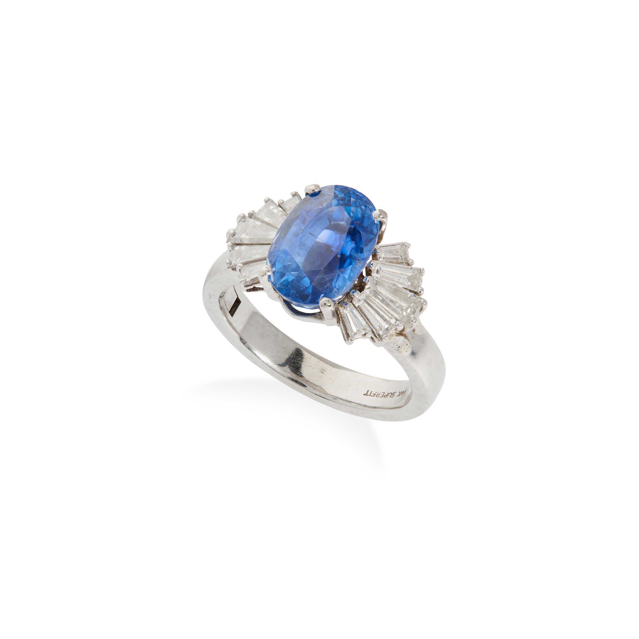 A sapphire and diamond dress ring