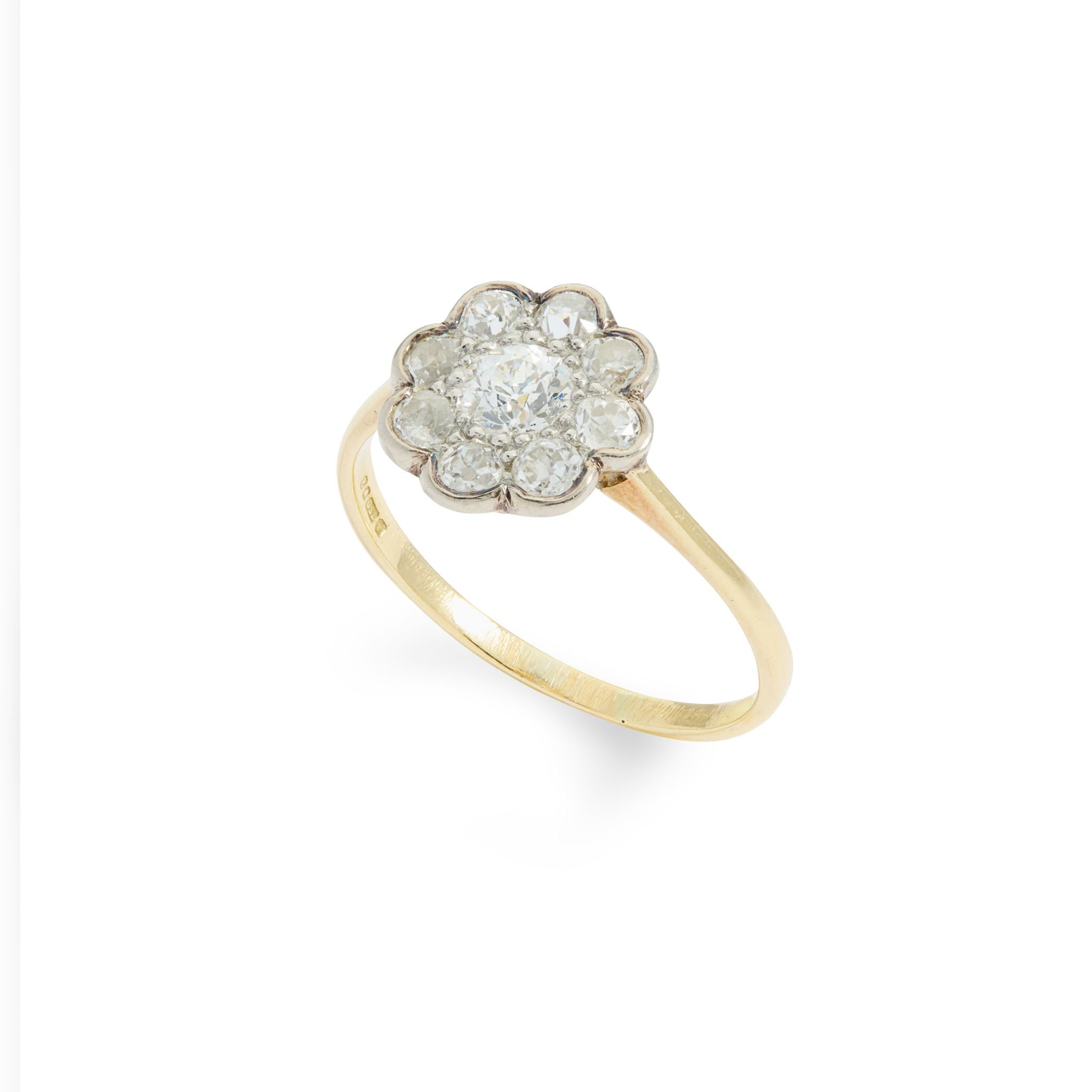 An 18ct gold diamond flower cluster ring