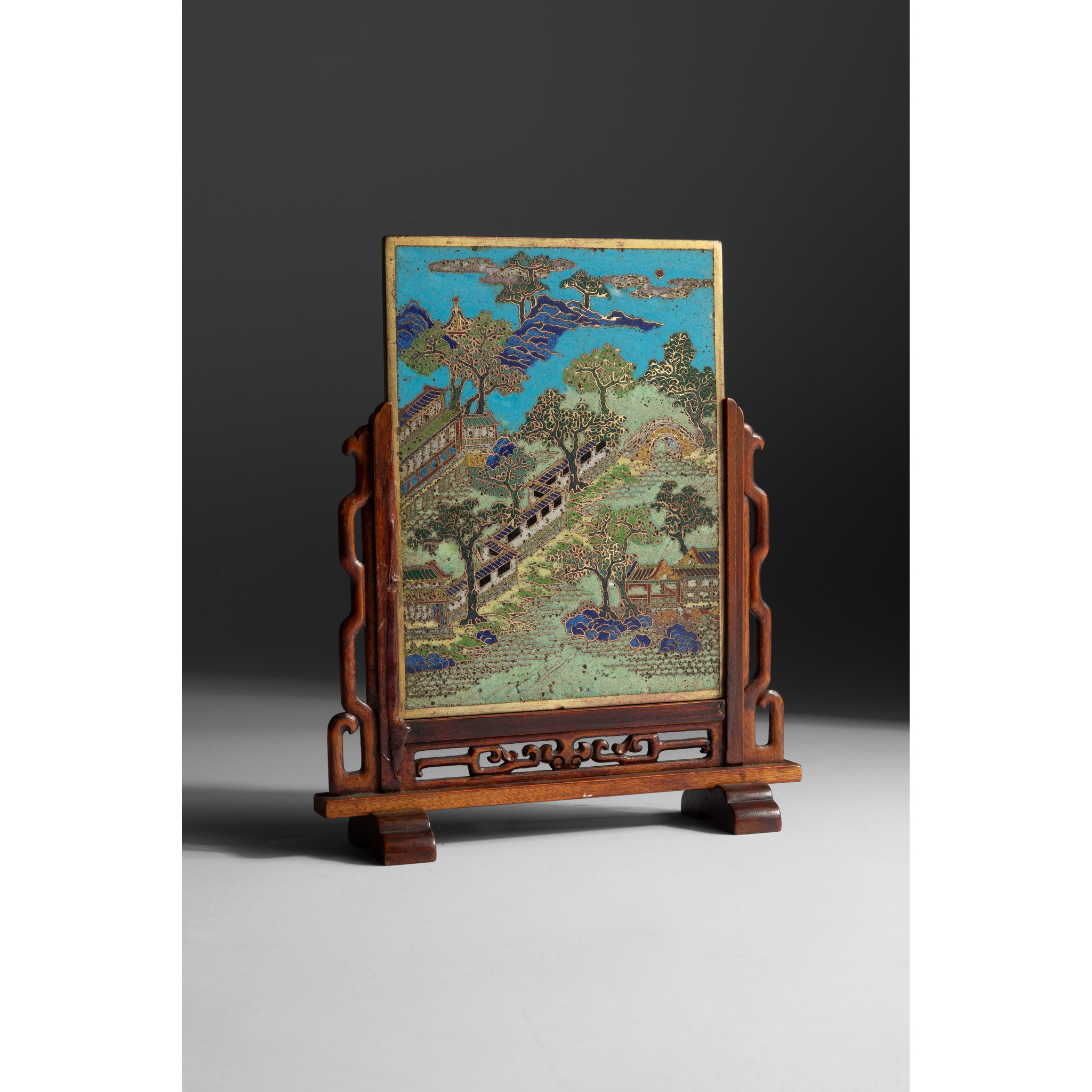 CLOISONNÉ ENAMEL RECTANGULAR PLAQUE