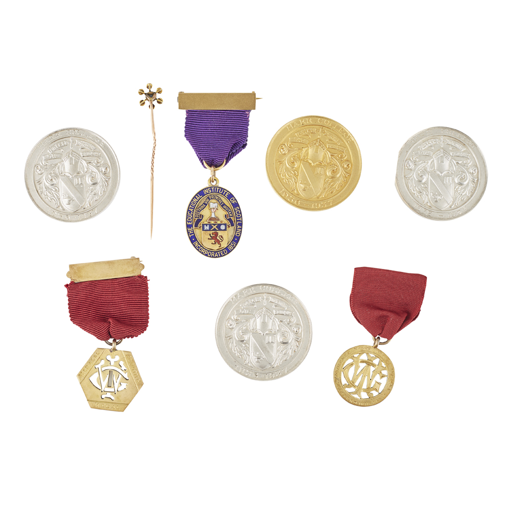 A collection of educational medals