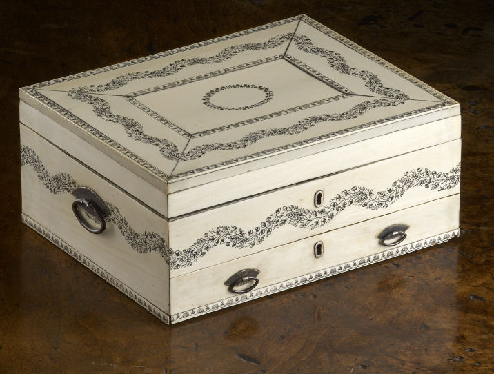 An early 19th century Vizagapatam ivory workbox