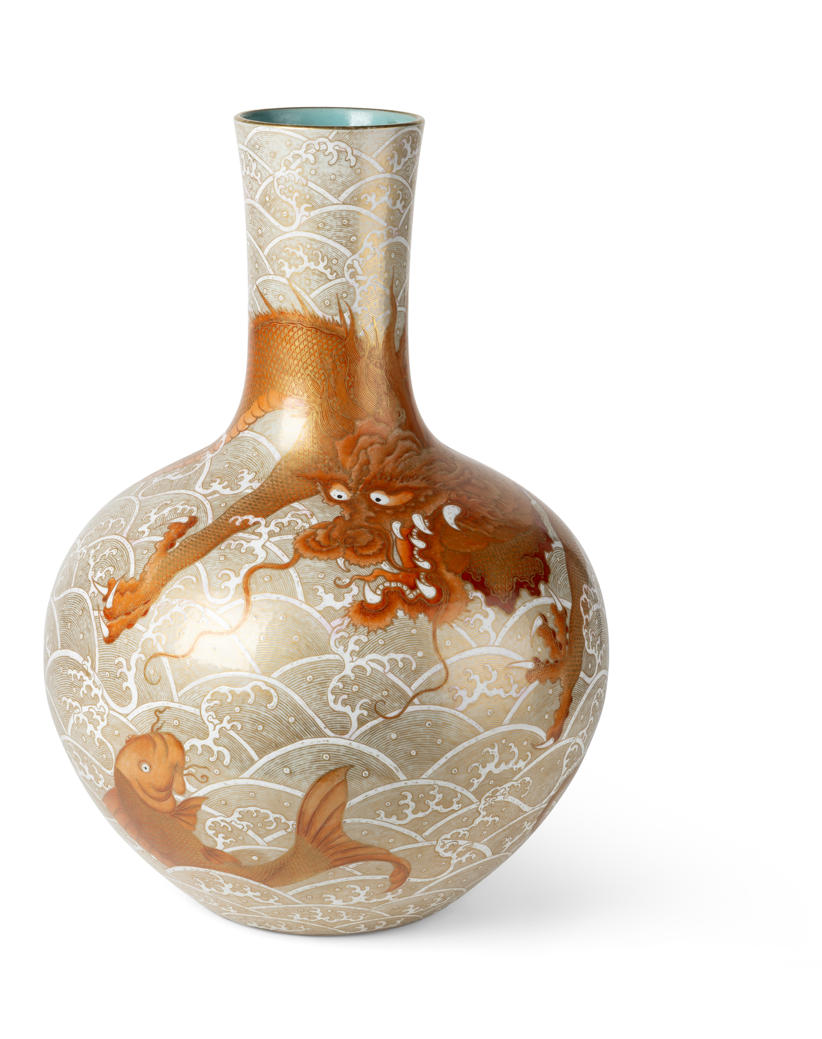 LARGE CHINESE IRON-RED AND GILT-DECORATED 'DRAGON' VASE