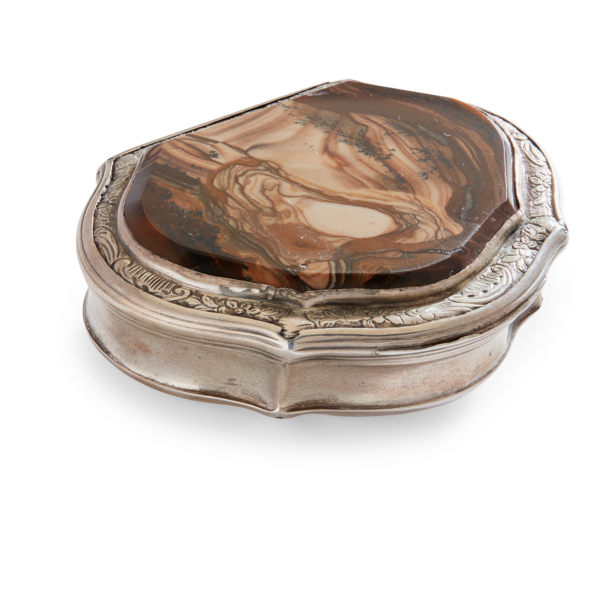 A George II/III agate set snuff box