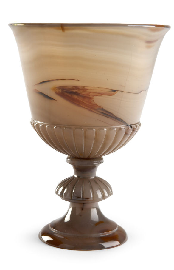 A small 19th century agate goblet