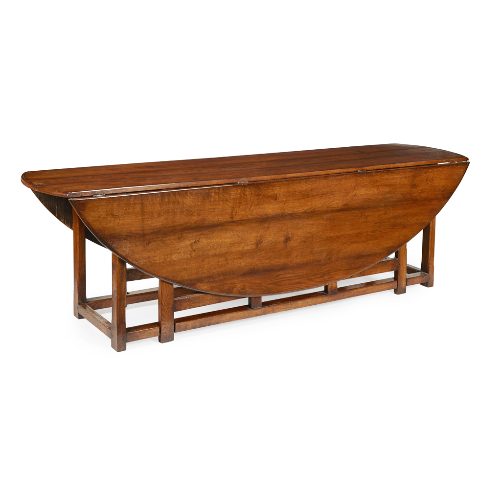 LARGE GEORGIAN STYLE OAK WAKE TABLE